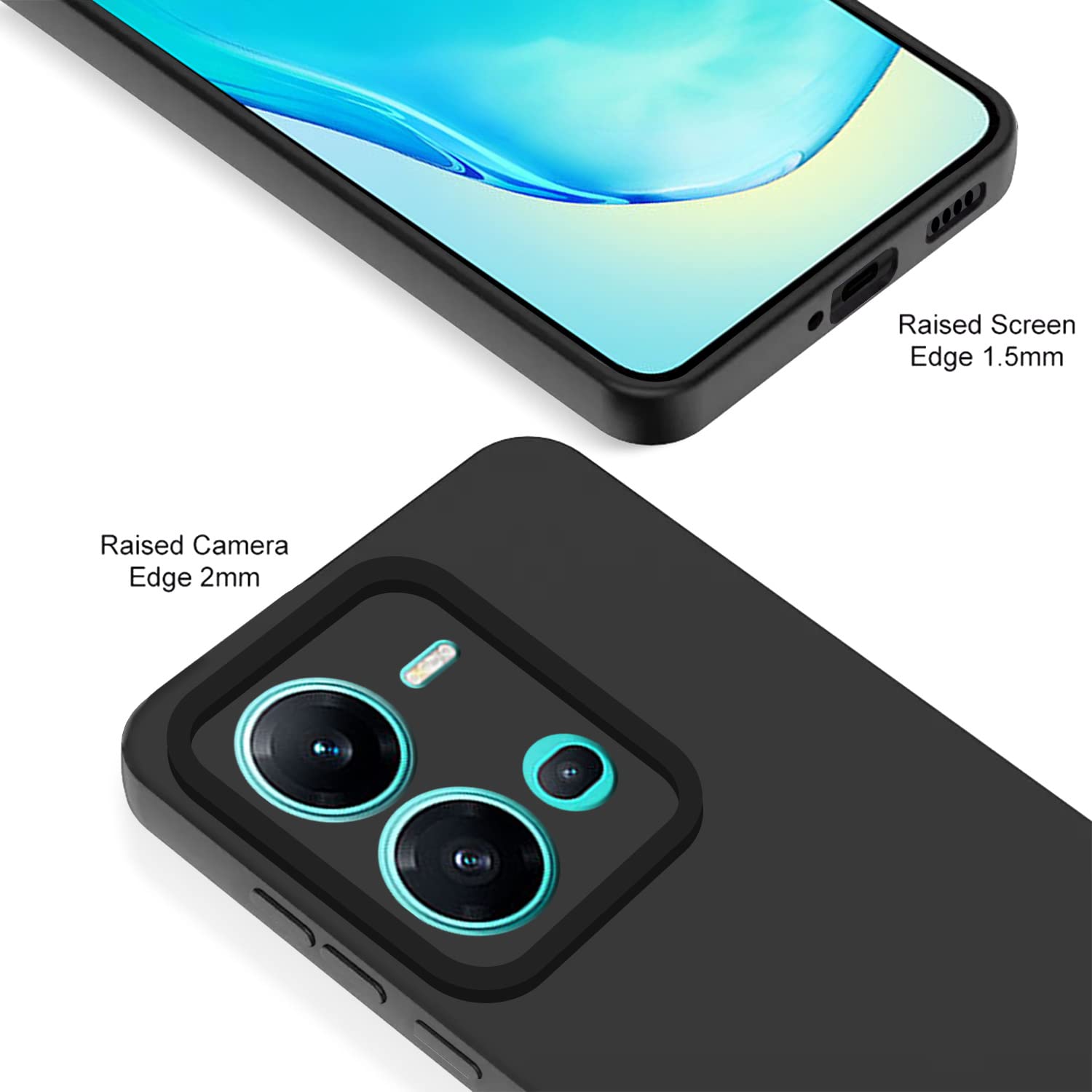 Pikkme black Liquid Silicone mobile cover for Vivo V25 5G – photo 4