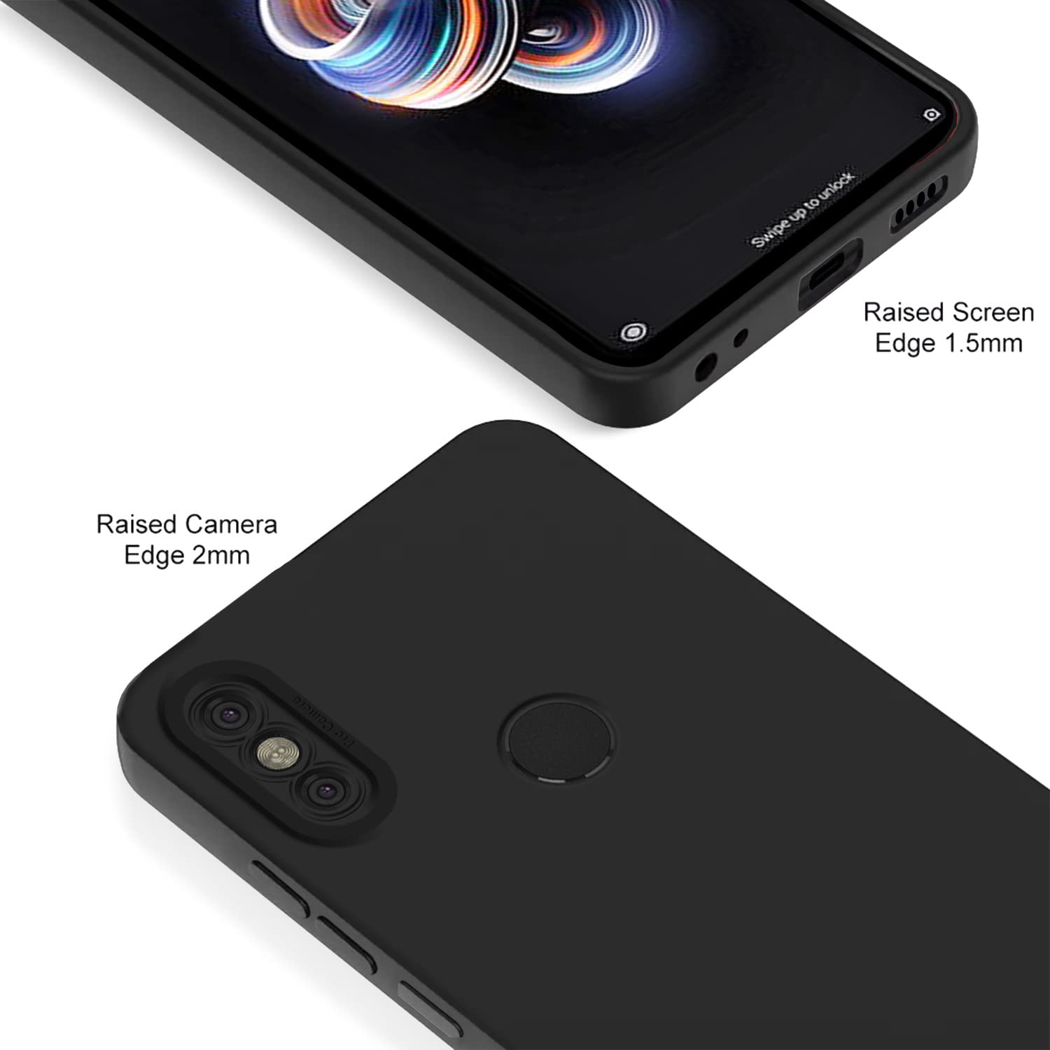 Pikkme Mi Redmi Note 5 Pro LIquid Silicone Back Cover | Black