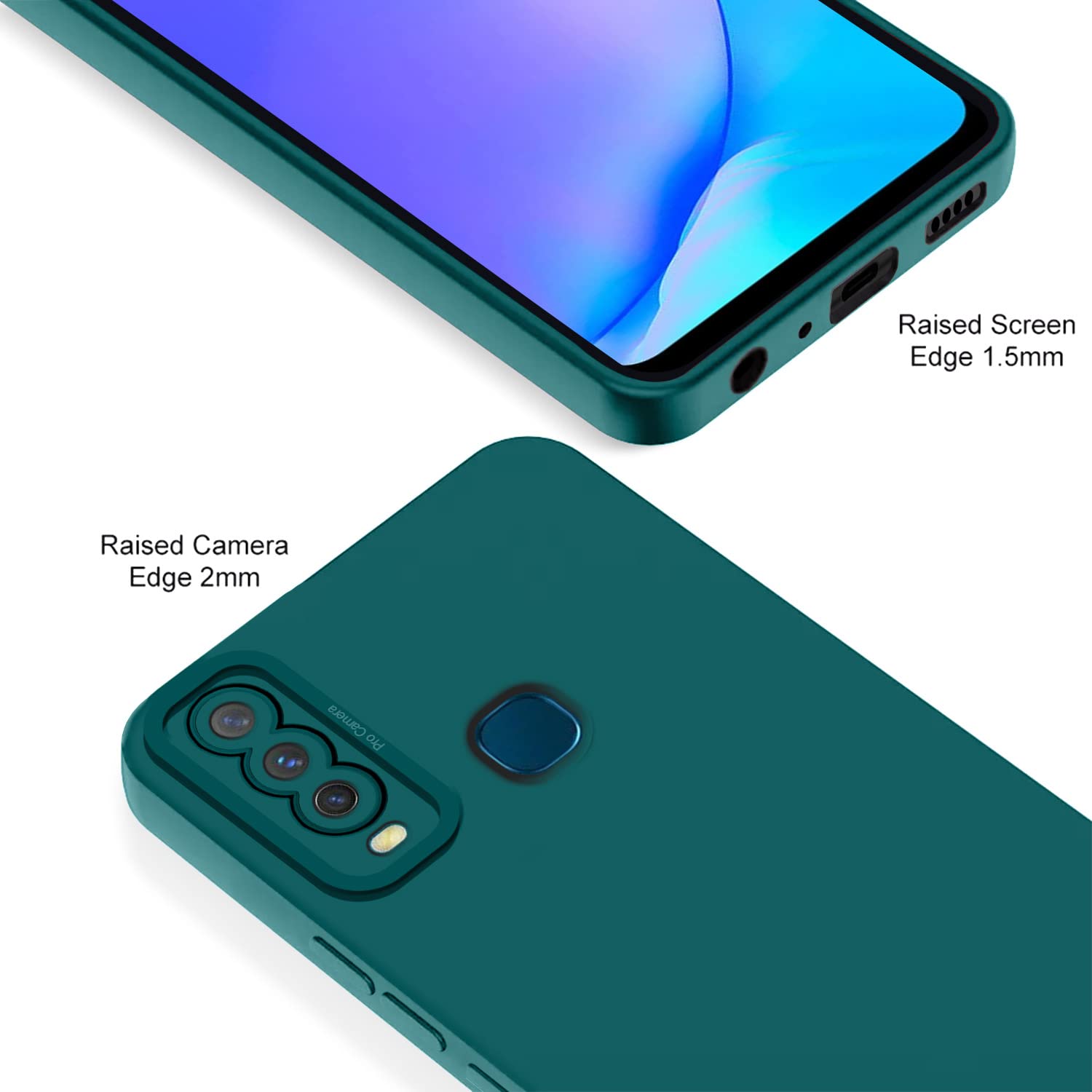 Pikkme green Liquid Silicone back cover for Vivo Y12/Y15/Y17/U10 – photo 2