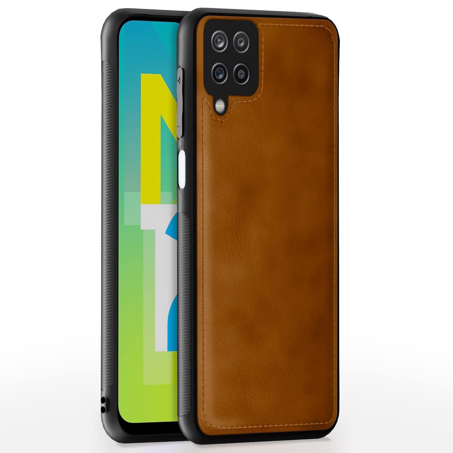 Pikkme Samsung Galaxy M12 / A12 / F12 Leather Back Cover | Brown
