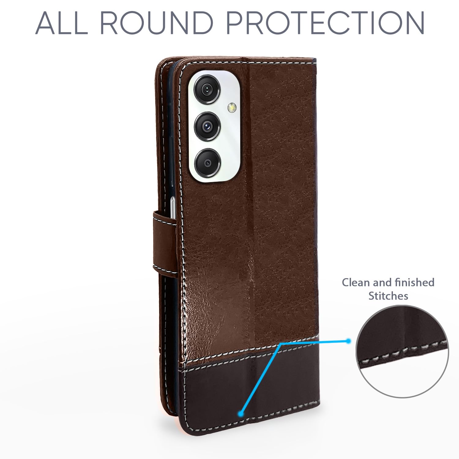 Samsung M34 5G flip cover in brown by Pikkme – photo 4