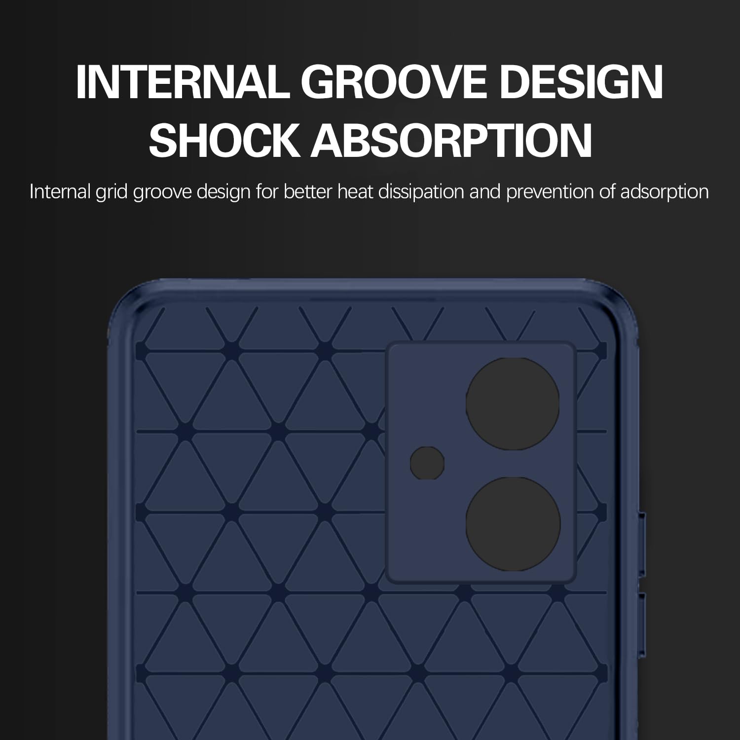 Pikkme Moto G54 5G Carbon Fibre Back Cover (Blue)
