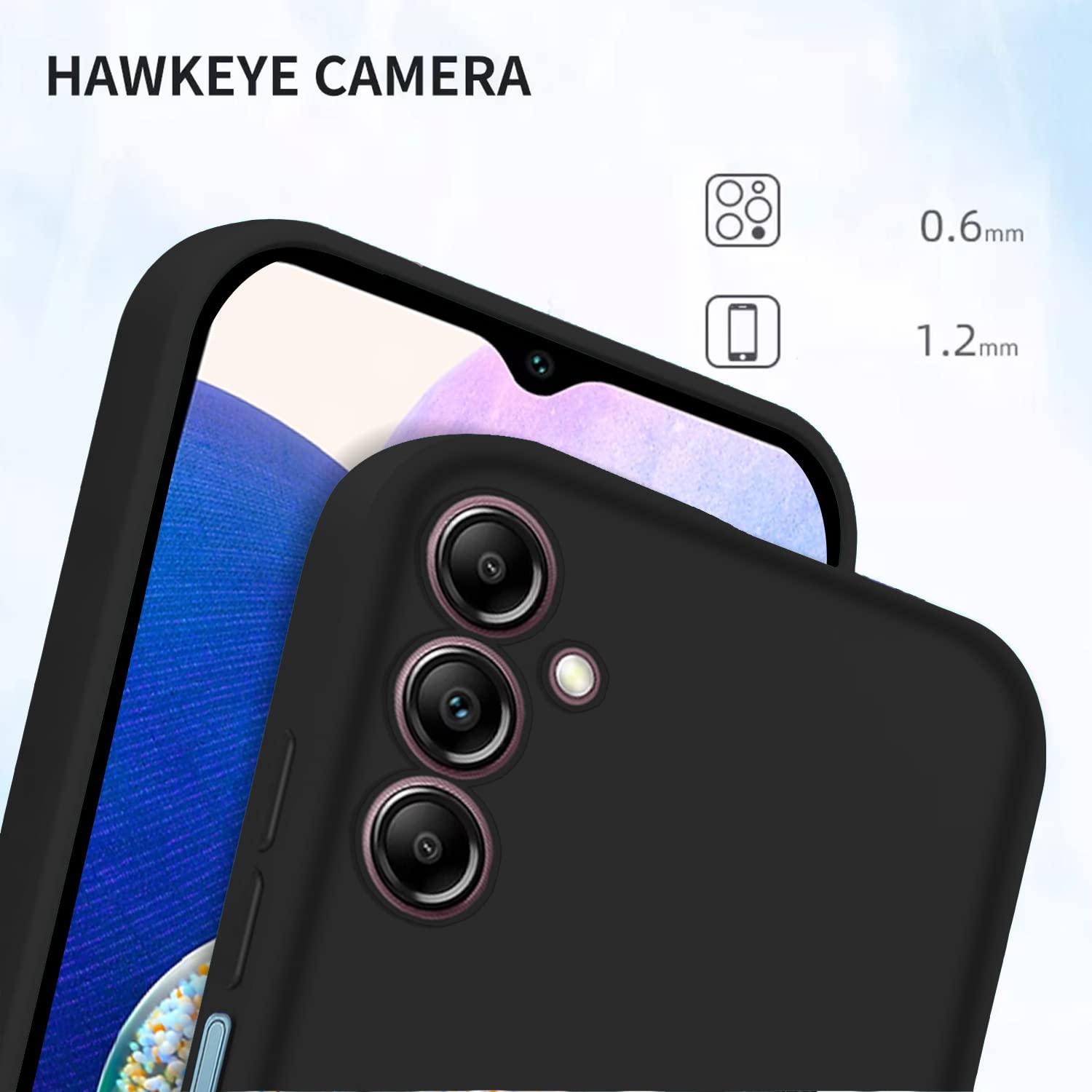 Pikkme Samsung Galaxy A14 5G Soft Silicone Case with Camera Bumper Protection | Black