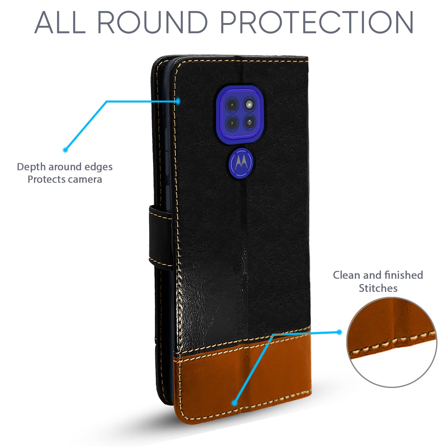 Moto G9 flip cover in black by Pikkme – photo 2