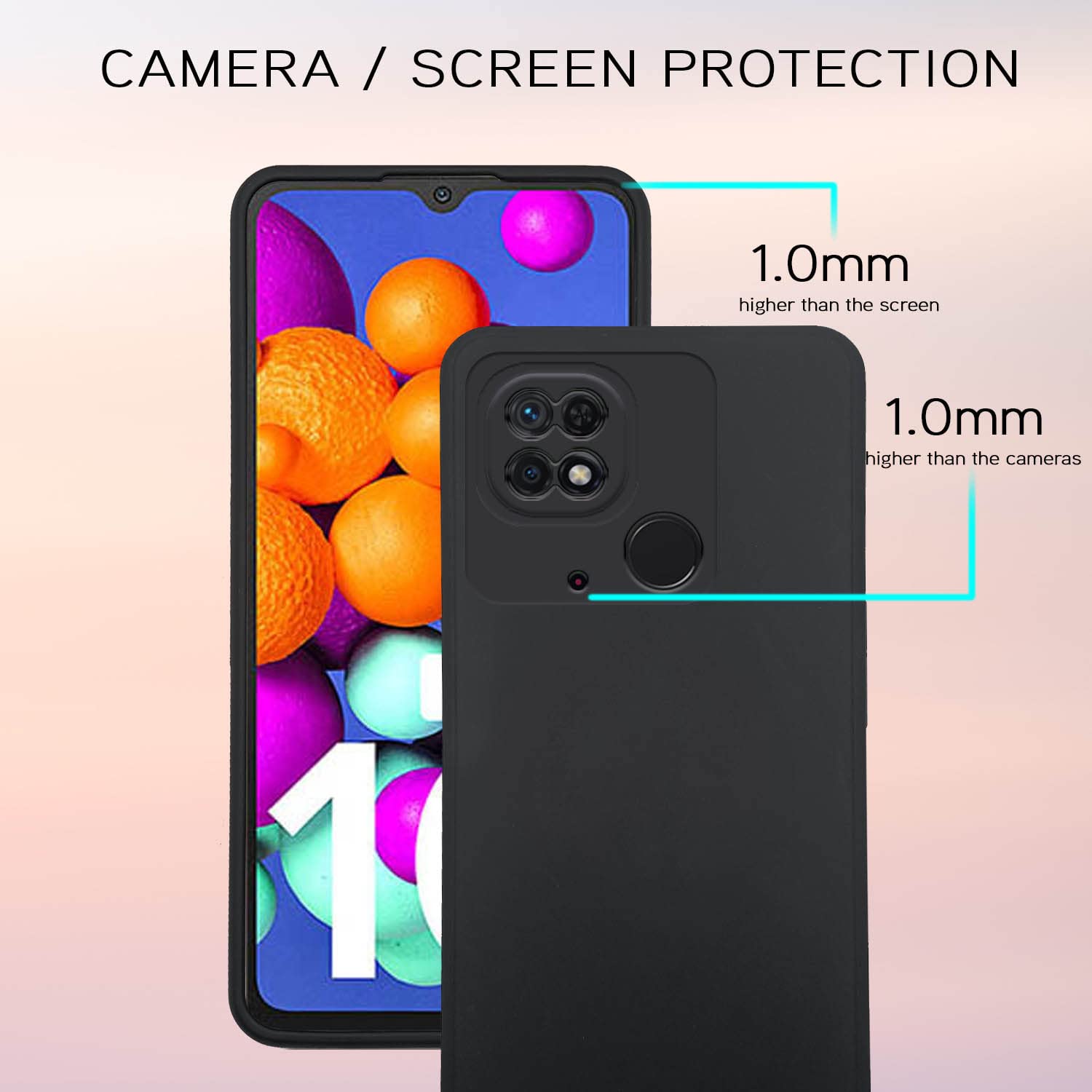 Pikkme Mi Redmi 10 / Redmi 10 Power LIquid Silicone Back Cover | Black