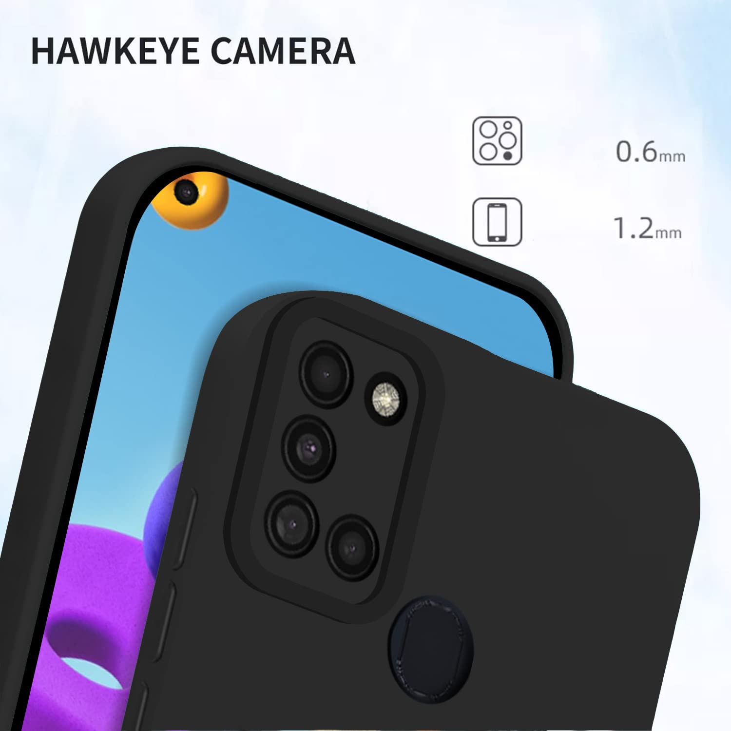 Pikkme Samsung Galaxy A21s Liquid Silicone Back Cover | Black