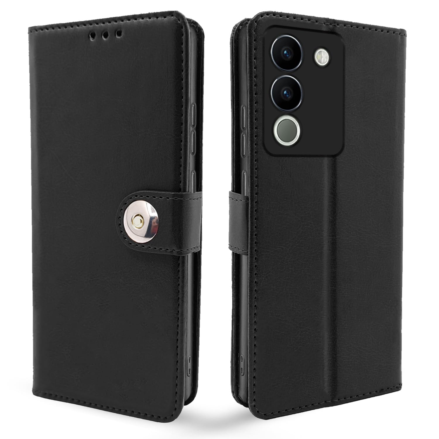 Pikkme Vivo Y200 5G Button Flip Cover (Black)