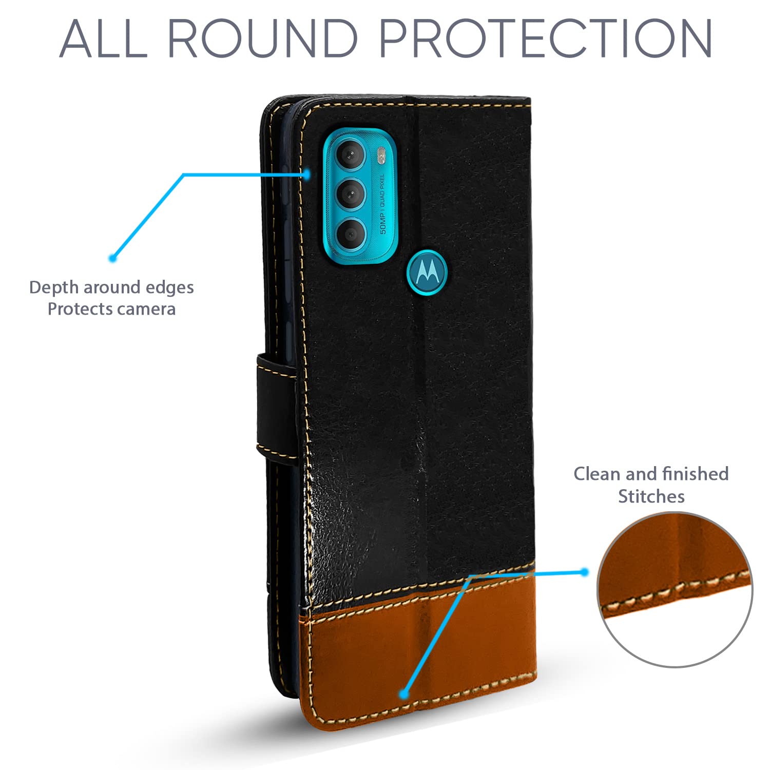 Pikkme Moto G71 Contrast black flip case – photo 2