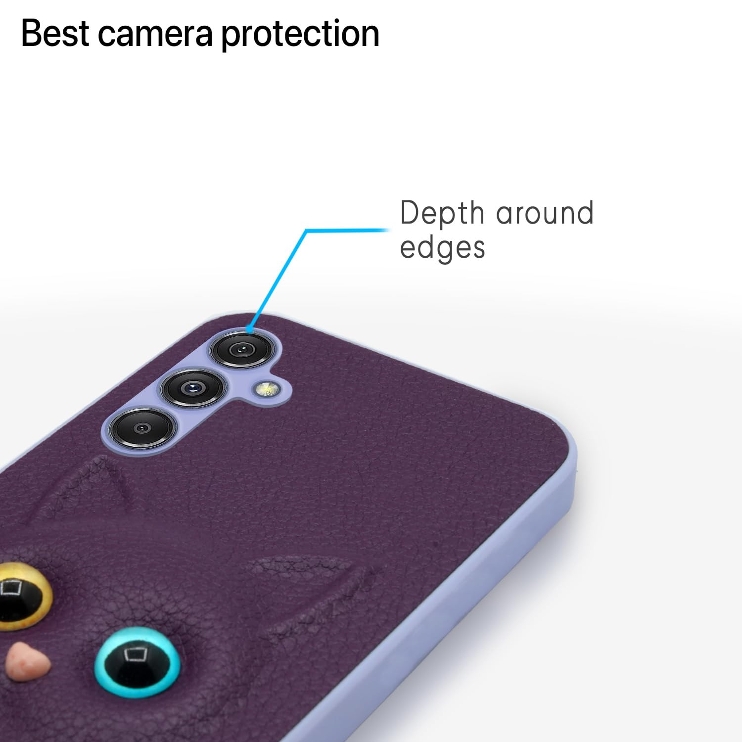 Pikkme Samsung Galaxy M54 5G Kitty Back Cover (Purple)