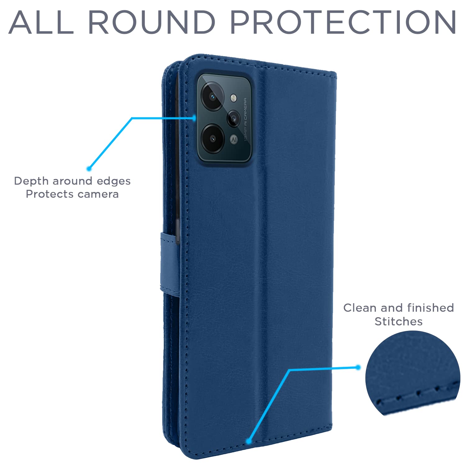 Pikkme Realme C31 Vintage Flip Cover | Blue