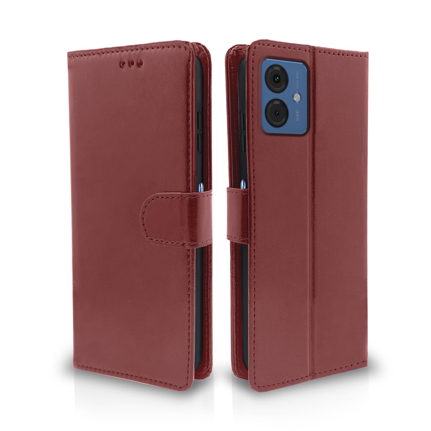 Pikkme Moto G54 5G Vintage Flip Cover (Brown)