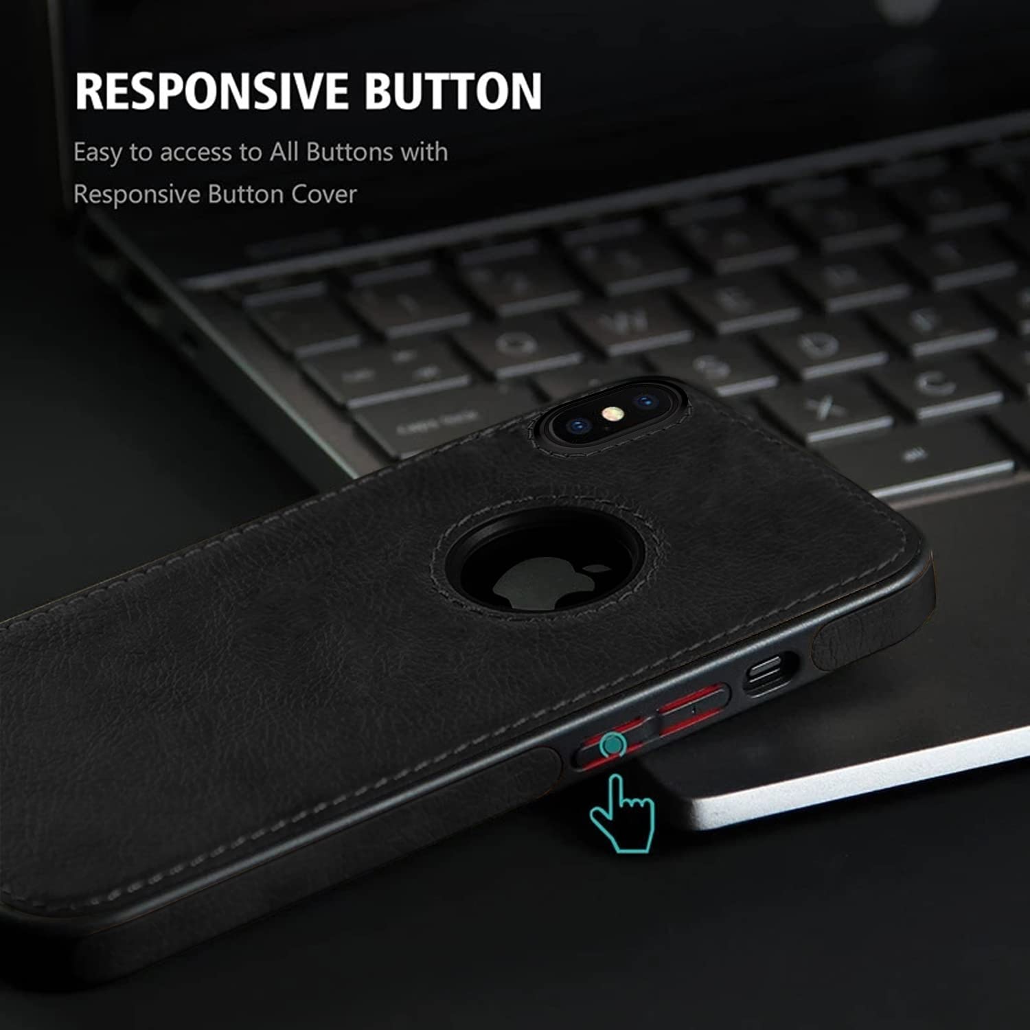 Pikkme black Leatherback mobile back cover for iPhone X/XS – photo 4