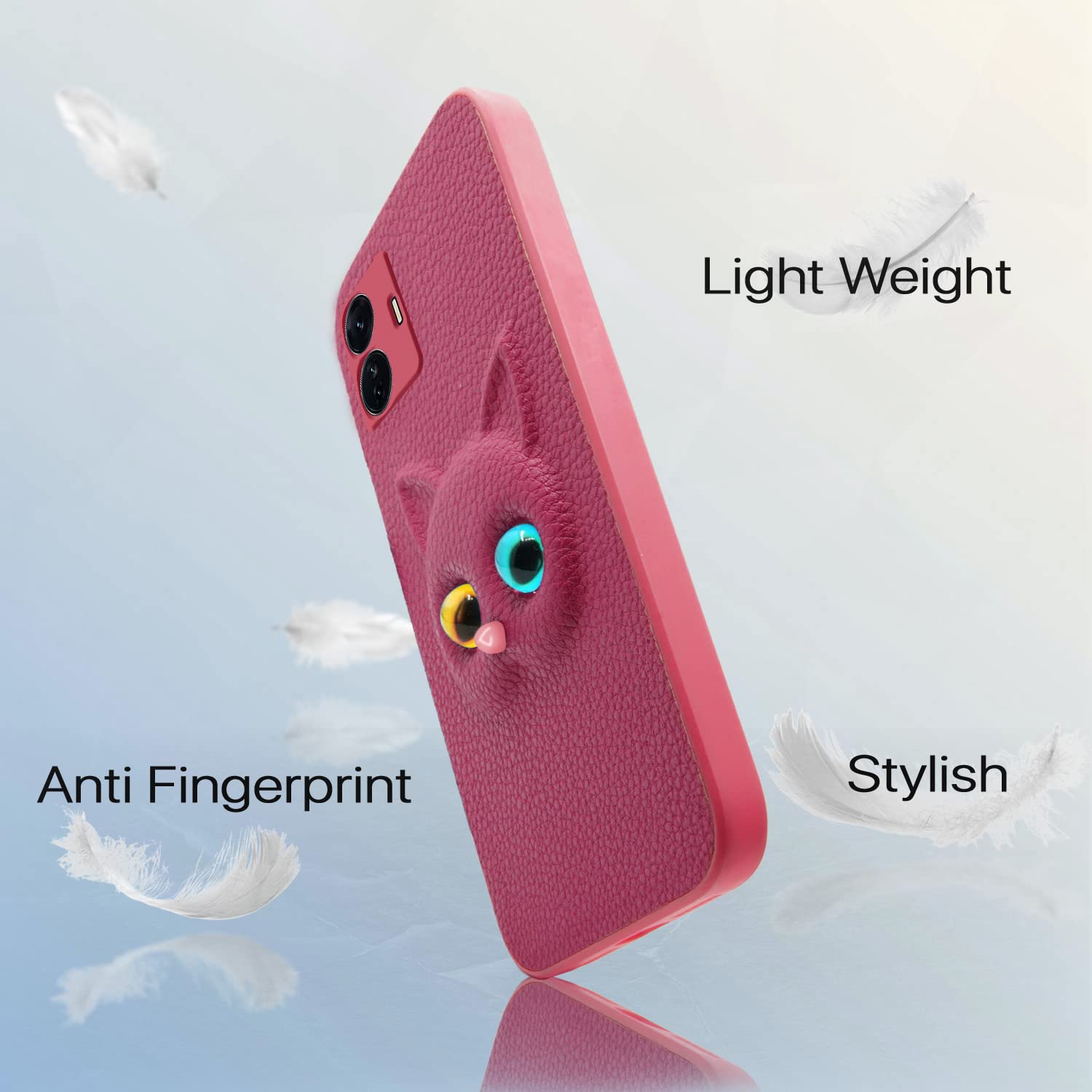 Pikkme Vivo T1 44W/iQOO Z6 44W Cat pink back cover – photo 5
