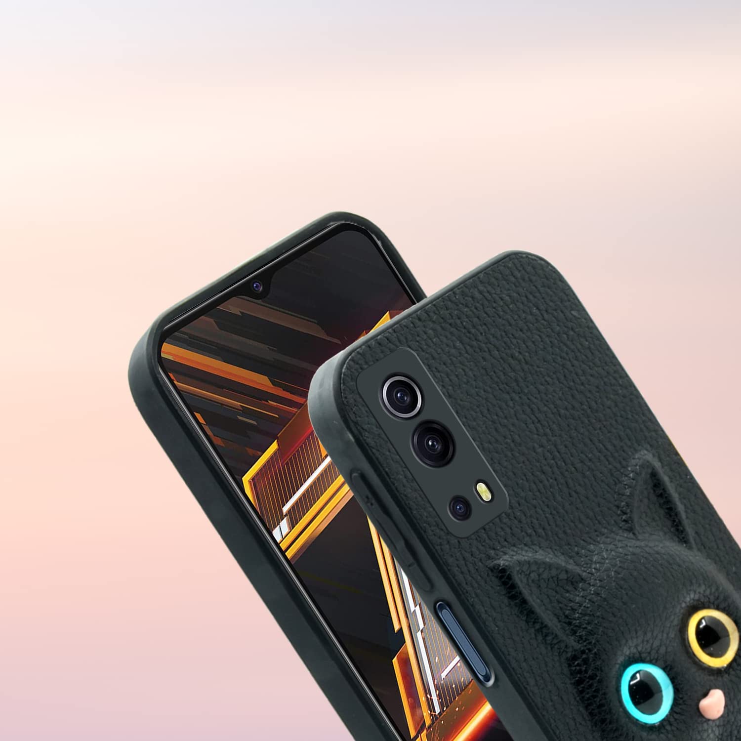 Pikkme iQOO Z3 5G Kitty Back Cover (Black)