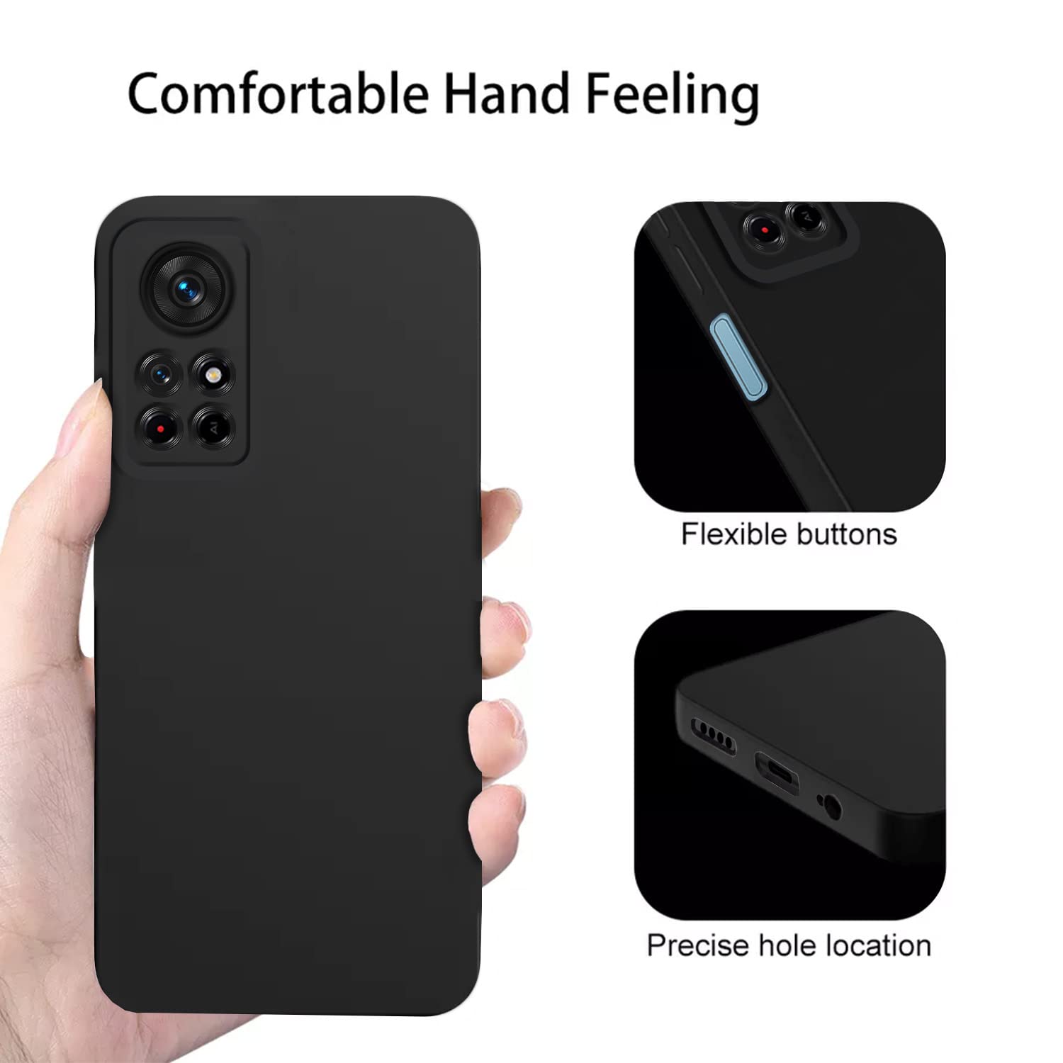 Pikkme black Liquid Silicone mobile back cover for Redmi Note 11T/Poco M4 Pro – photo 3