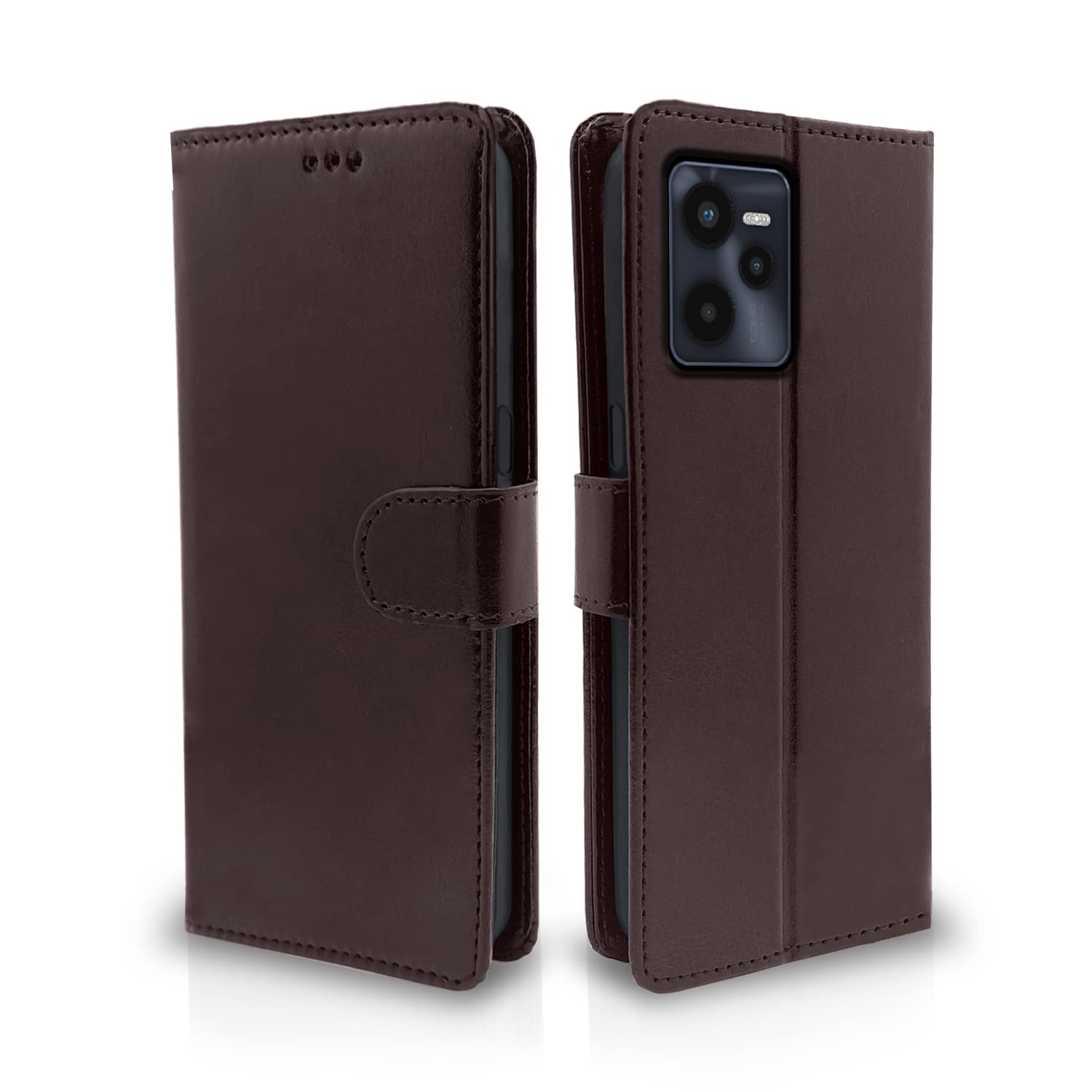 Pikkme Realme C35 Vintage Flip Cover | Coffee