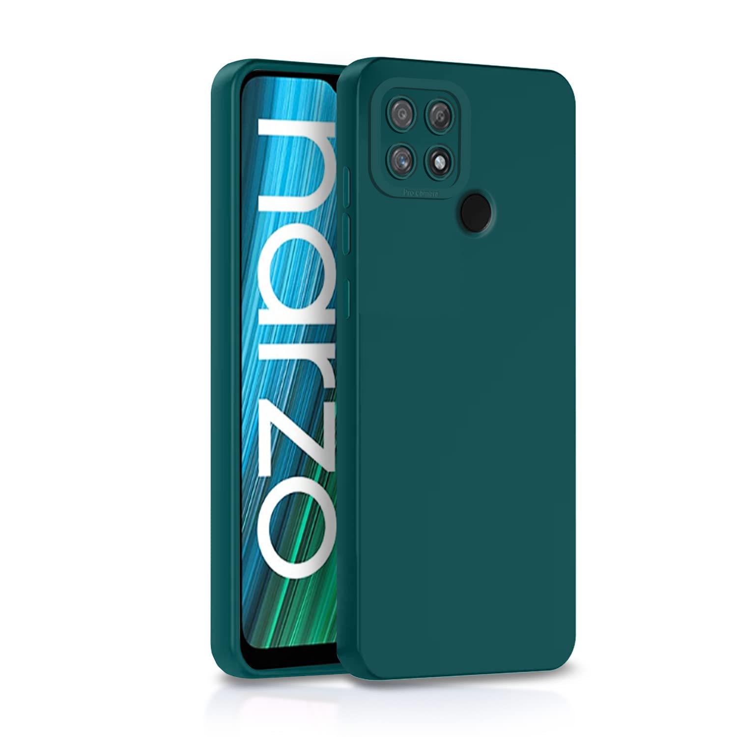 Pikkme Realme Narzo 50A LIquid Silicone Back Cover | Green