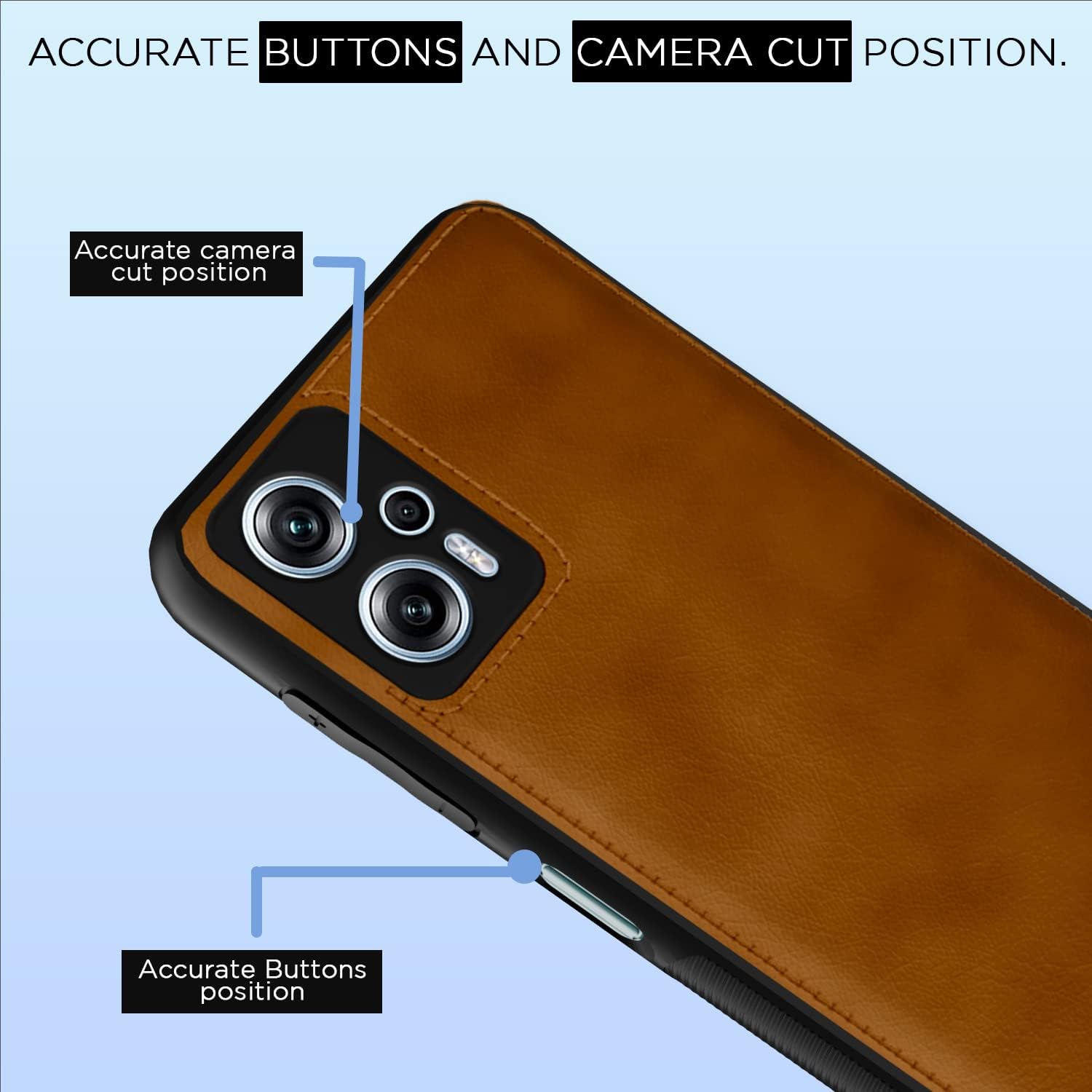 Pikkme Redmi K50i Leather Back Cover | Brown