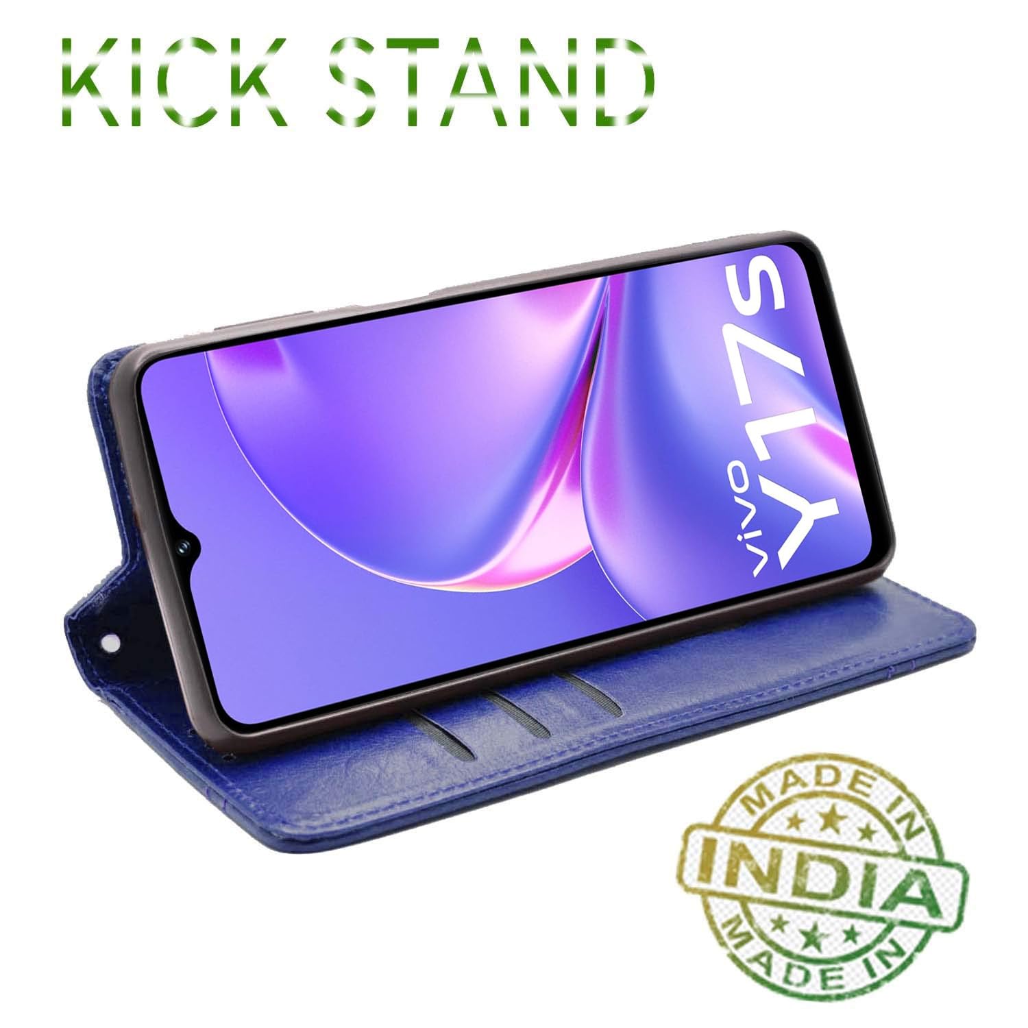 Pikkme Vivo Y17s Magnetic blue wallet flip cover – photo 4