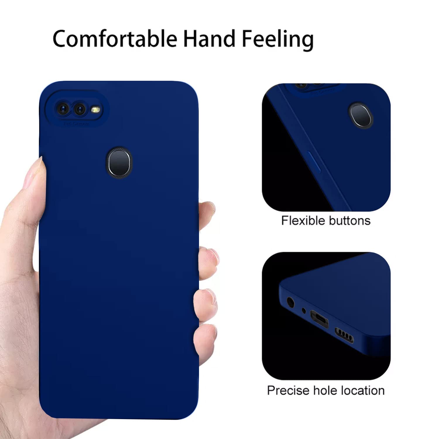 Pikkme Oppo F9 Pro/Realme 2 Pro/Realme U1 LIquid Silicone Back Cover | Blue