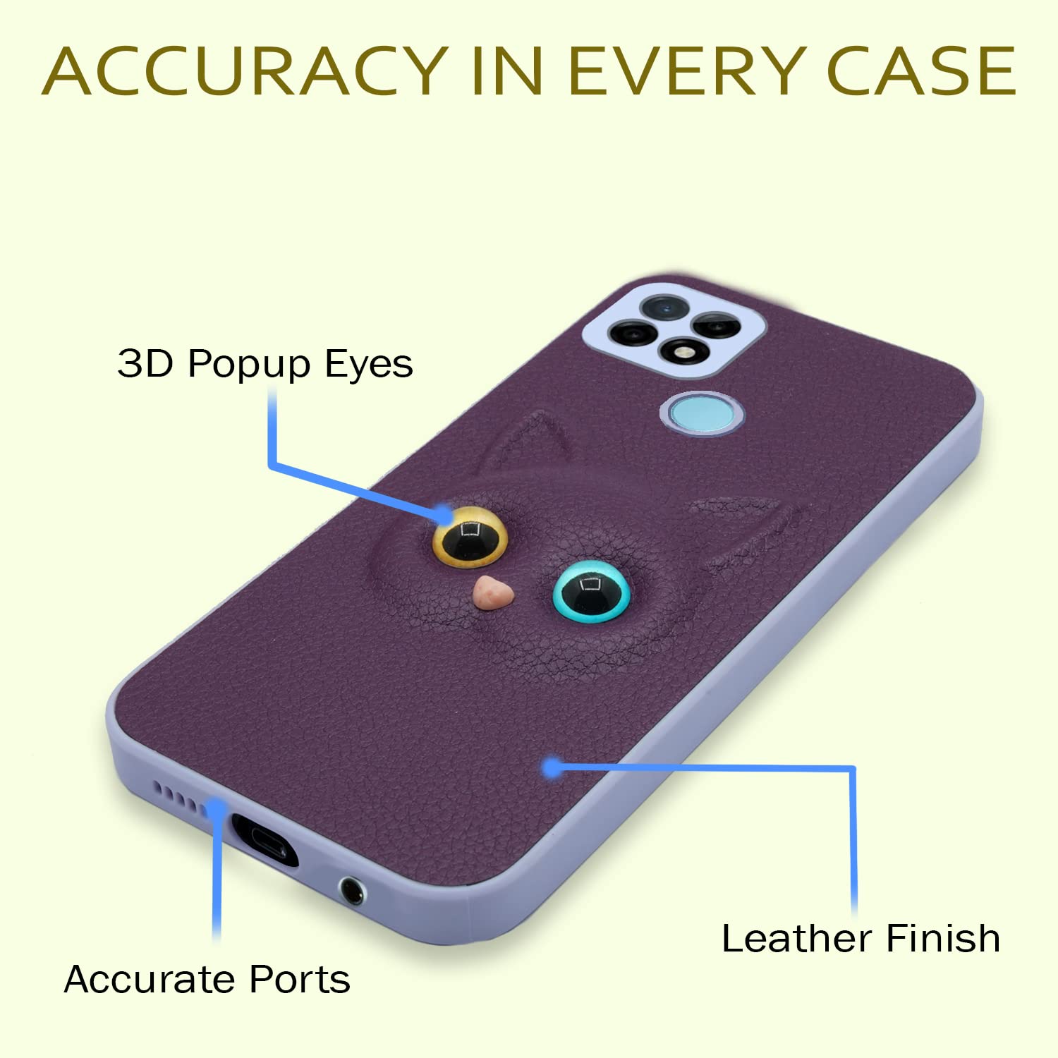 Pikkme Oppo A15 / A15s Cat Case | Purple