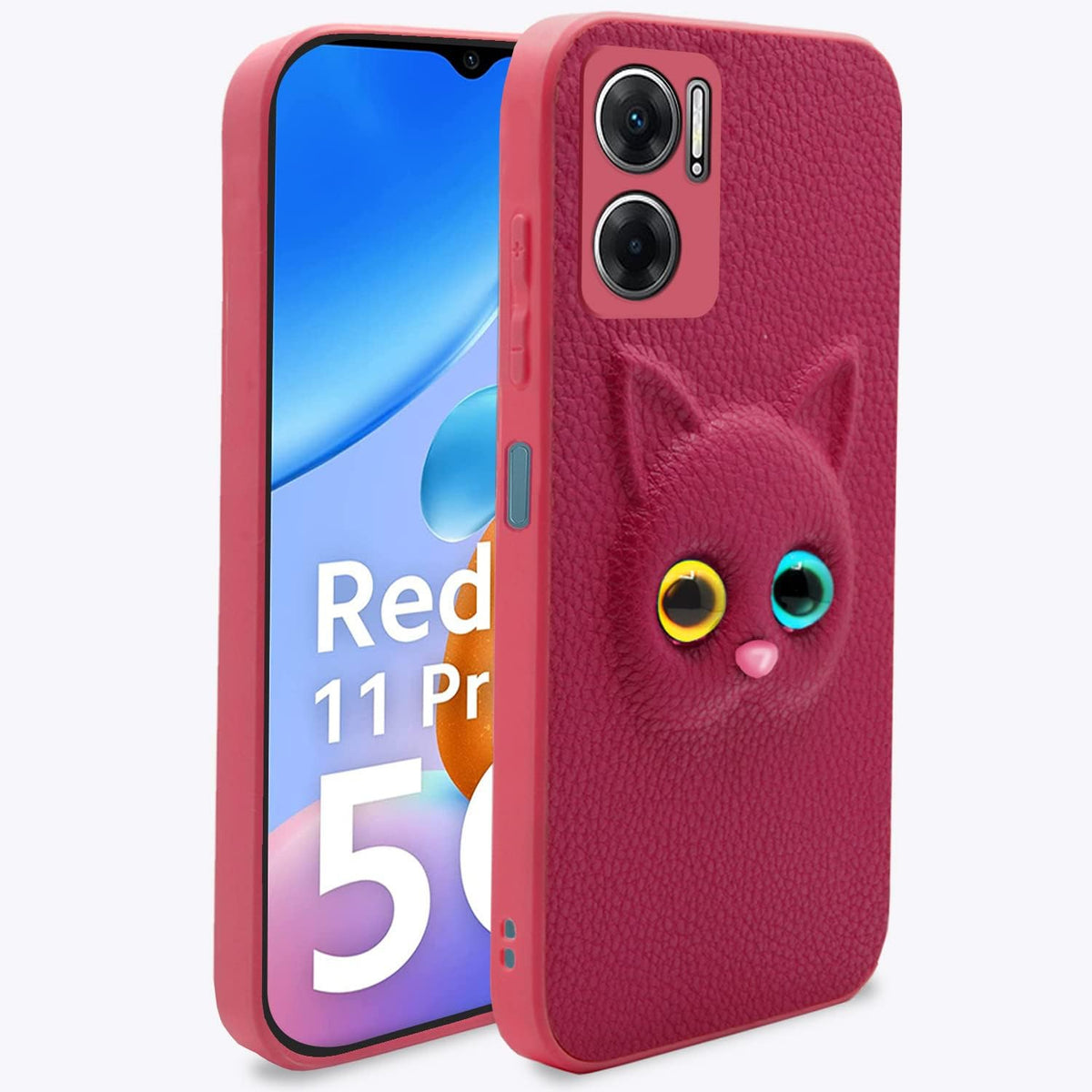 Redmi 11 Prime 5G Cat mobile cover in pink by Pikkme
