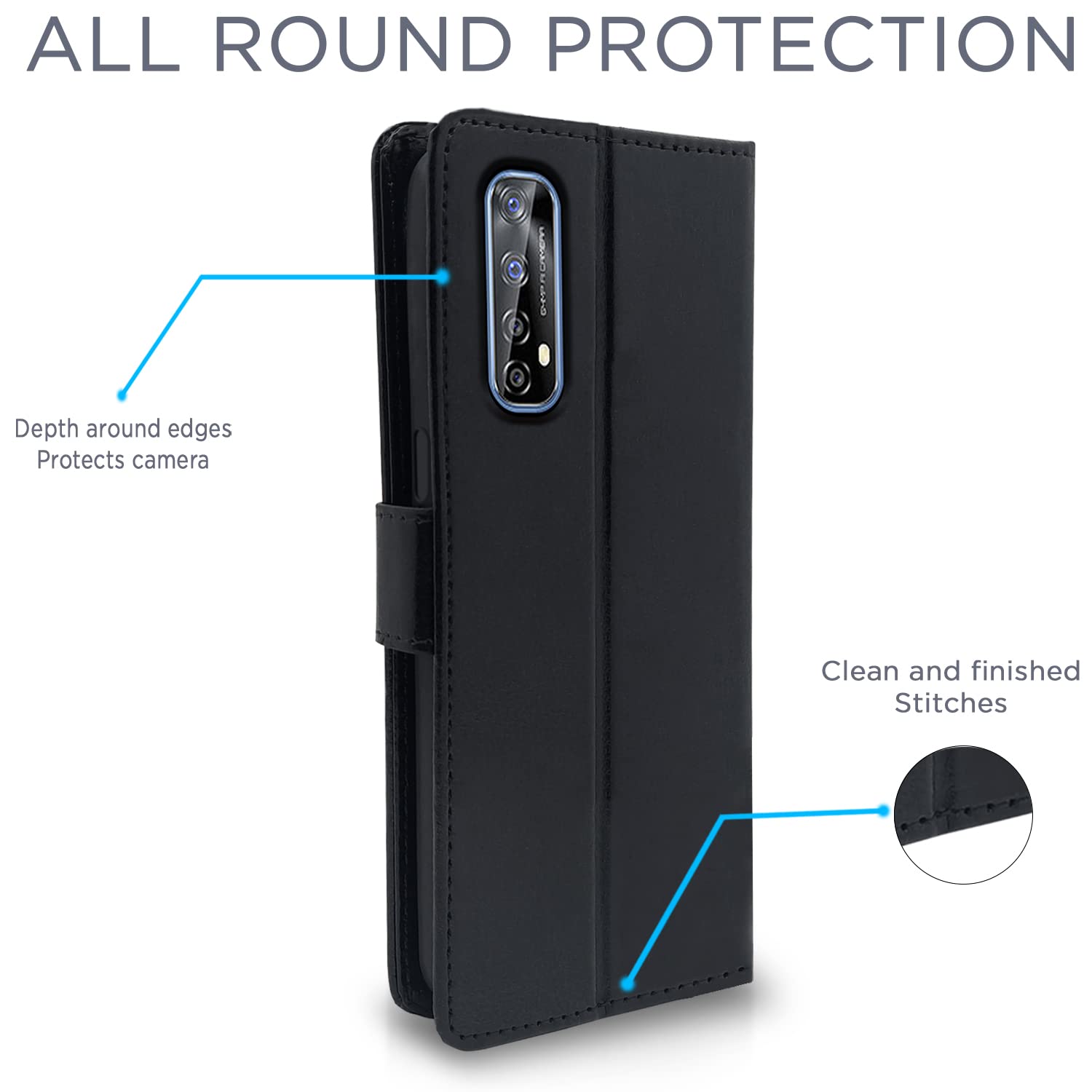 Pikkme Realme 7 / Narzo 30 4G / Narzo 20 Pro Vintage Flip Cover | Black