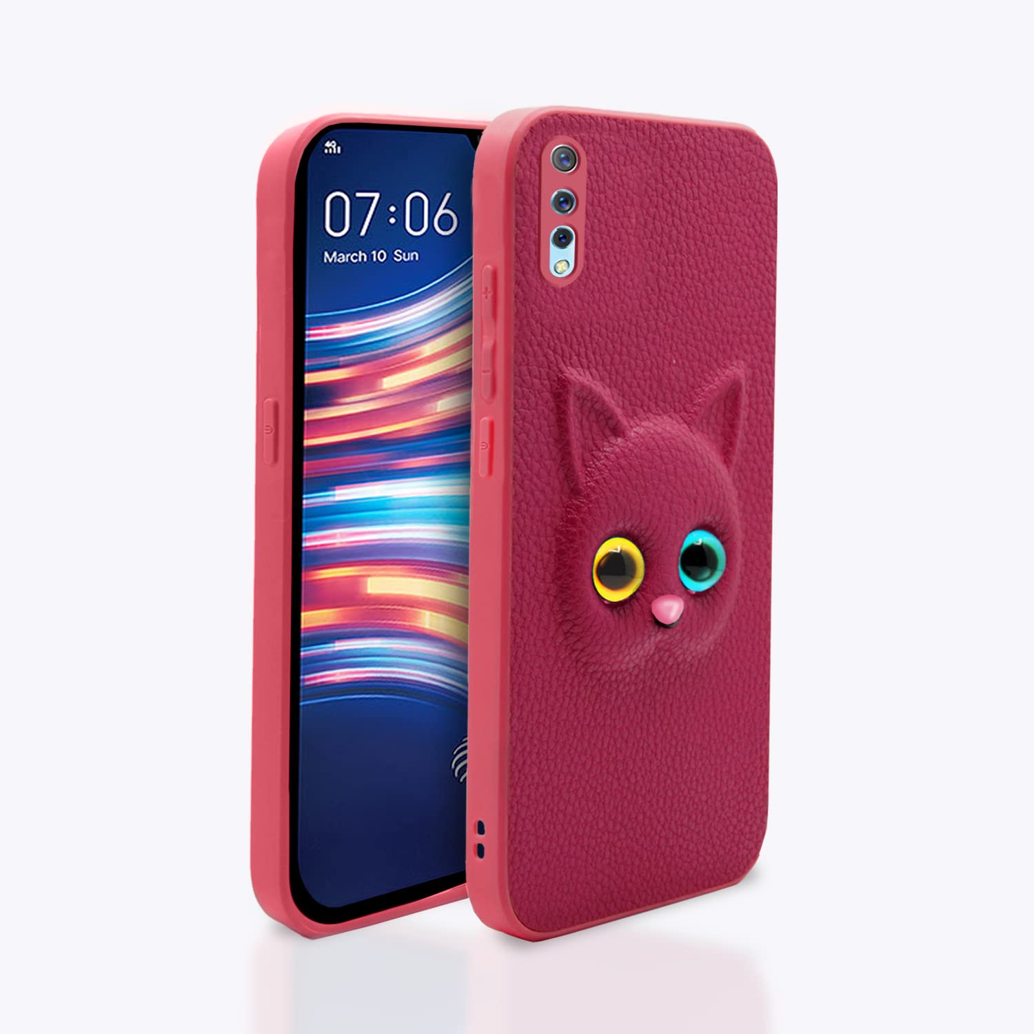 Pikkme Vivo S1 Kitty Back Cover | Pink