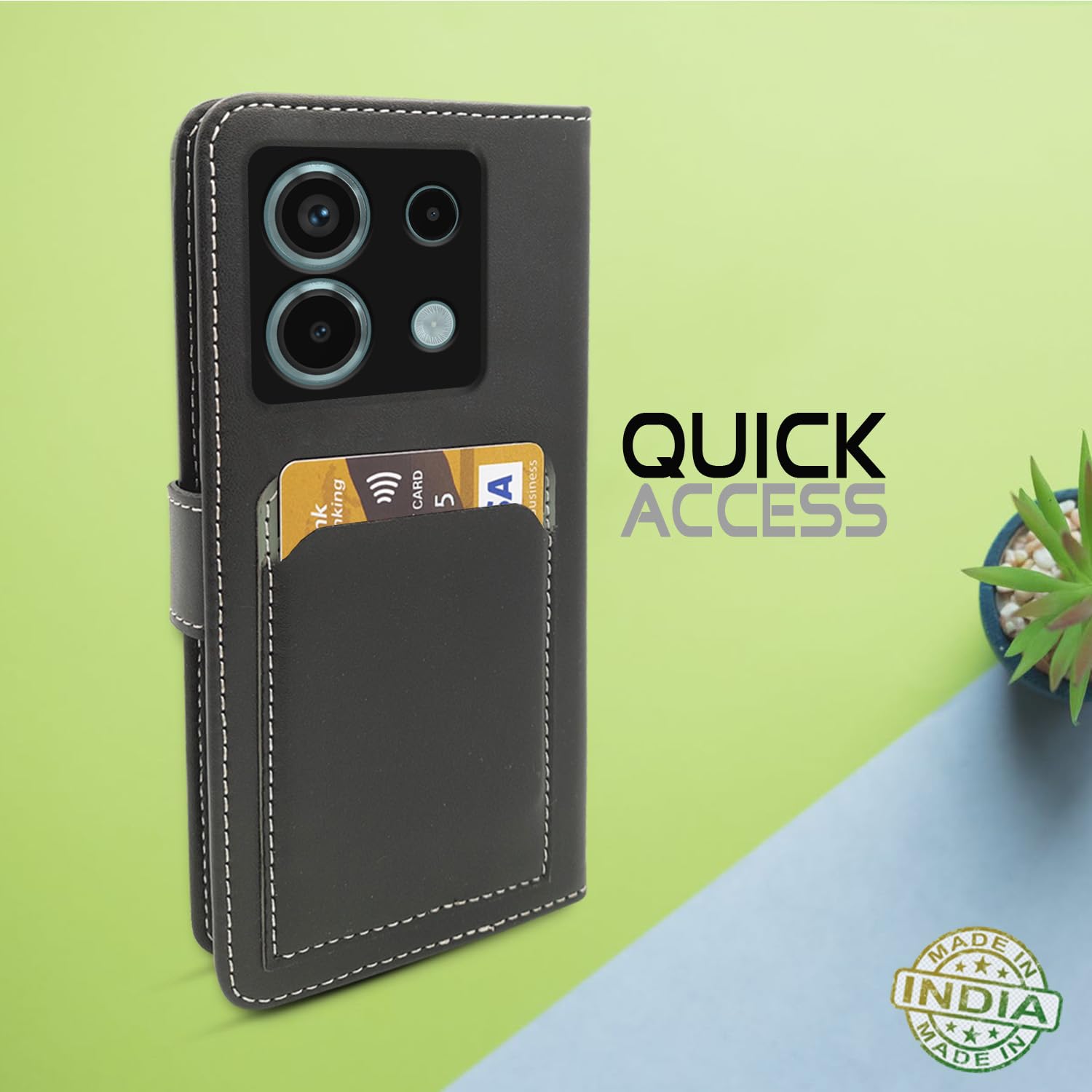 Pikkme Redmi Note 13 Pro 5G Pocket grey mobile flip cover – photo 5