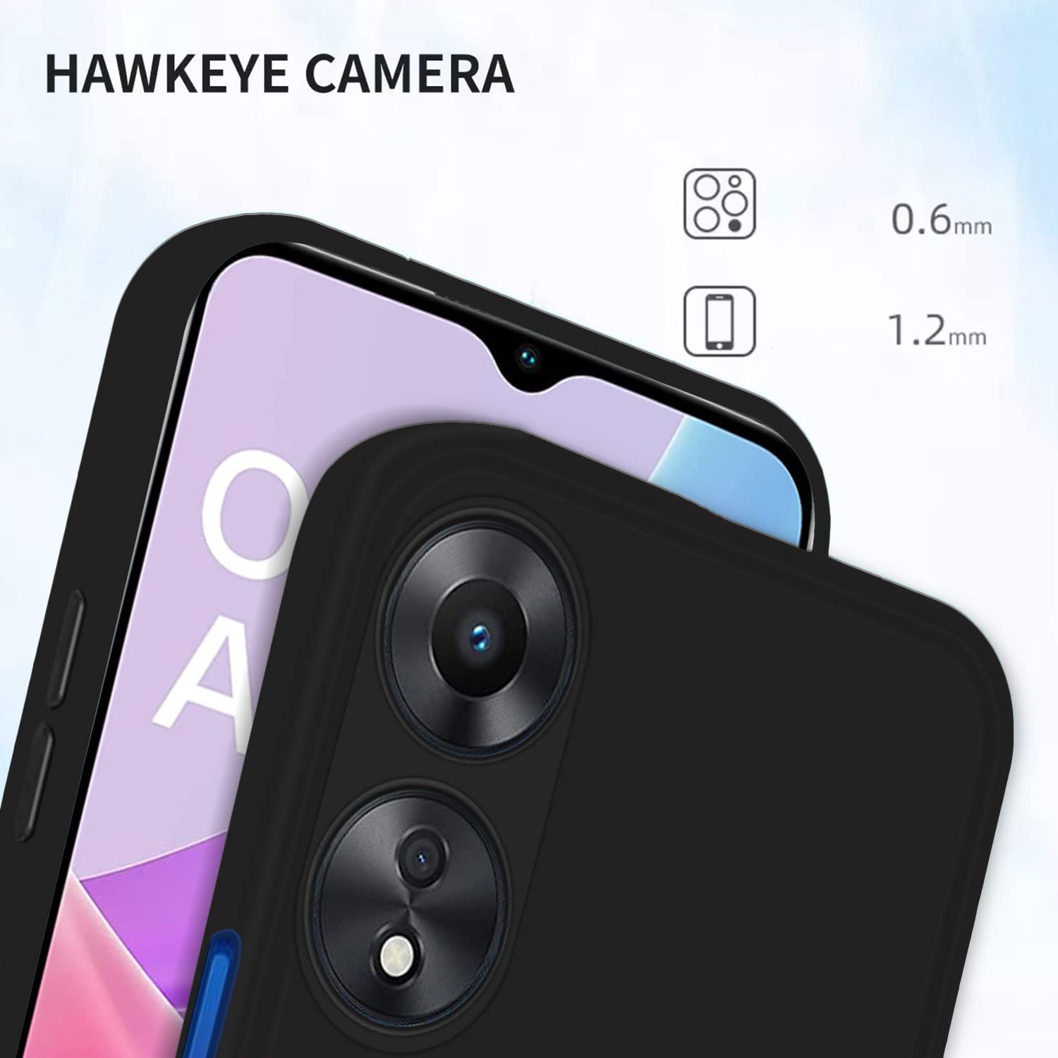 Pikkme Oppo A78 5G Soft Silicone Case with Camera Bumper Protection | Black