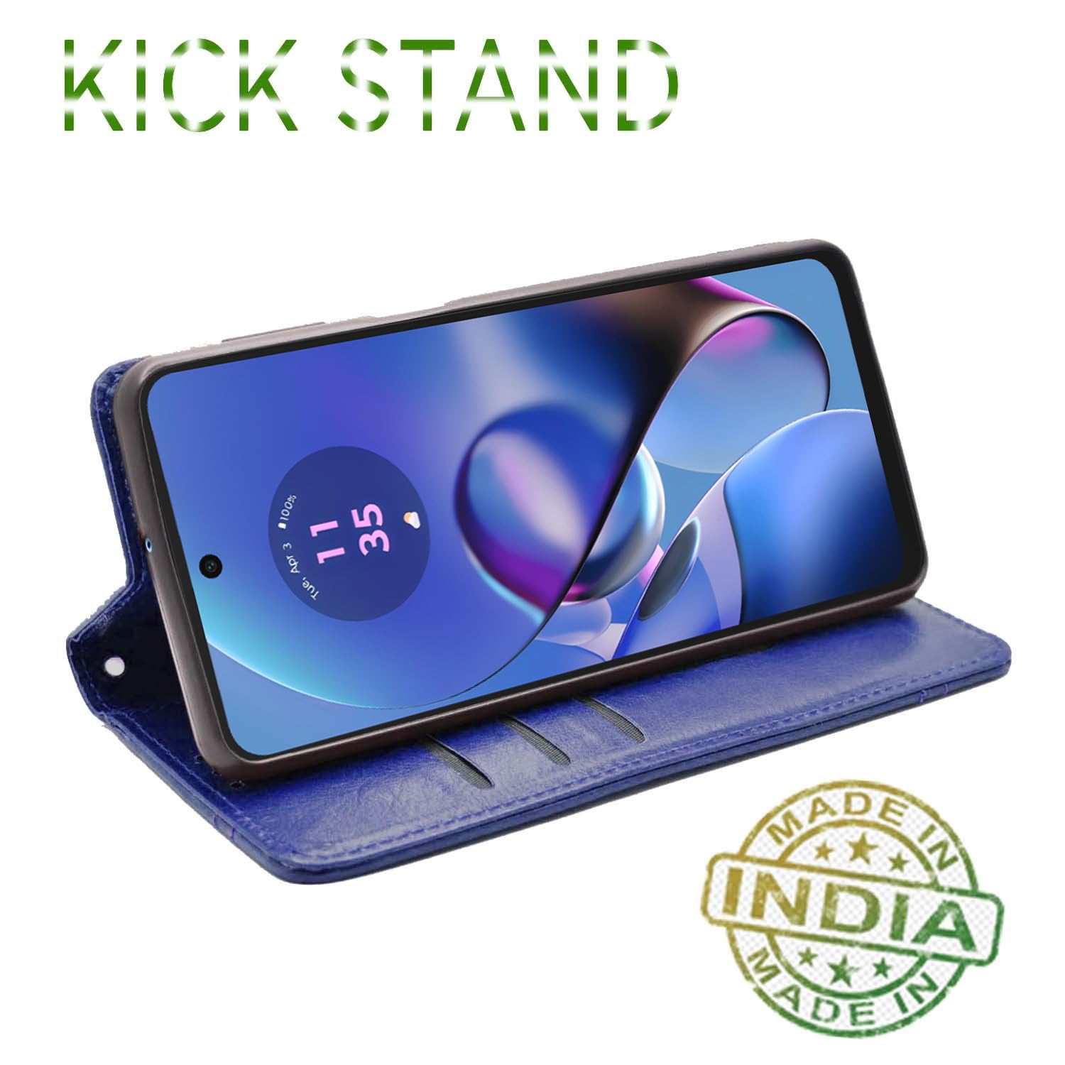 Pikkme Moto G54 5G Magnet Flip Cover (Blue)