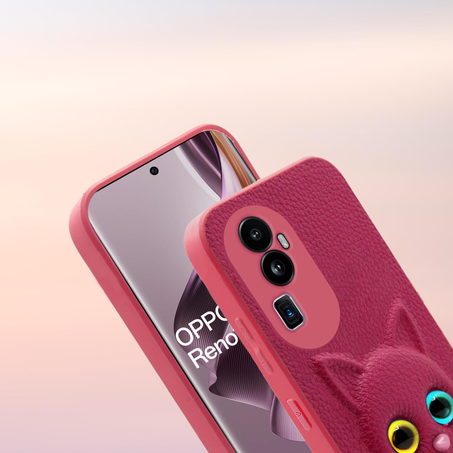 Pikkme Oppo Reno 10 Pro Plus 5G Kitty Back Cover (Pink)