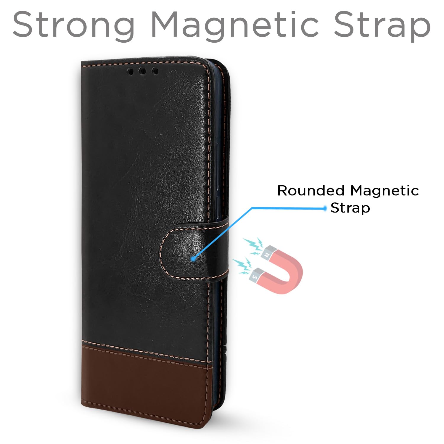 Pikkme Vivo Y200 5G Contrast Flip Cover (Black)