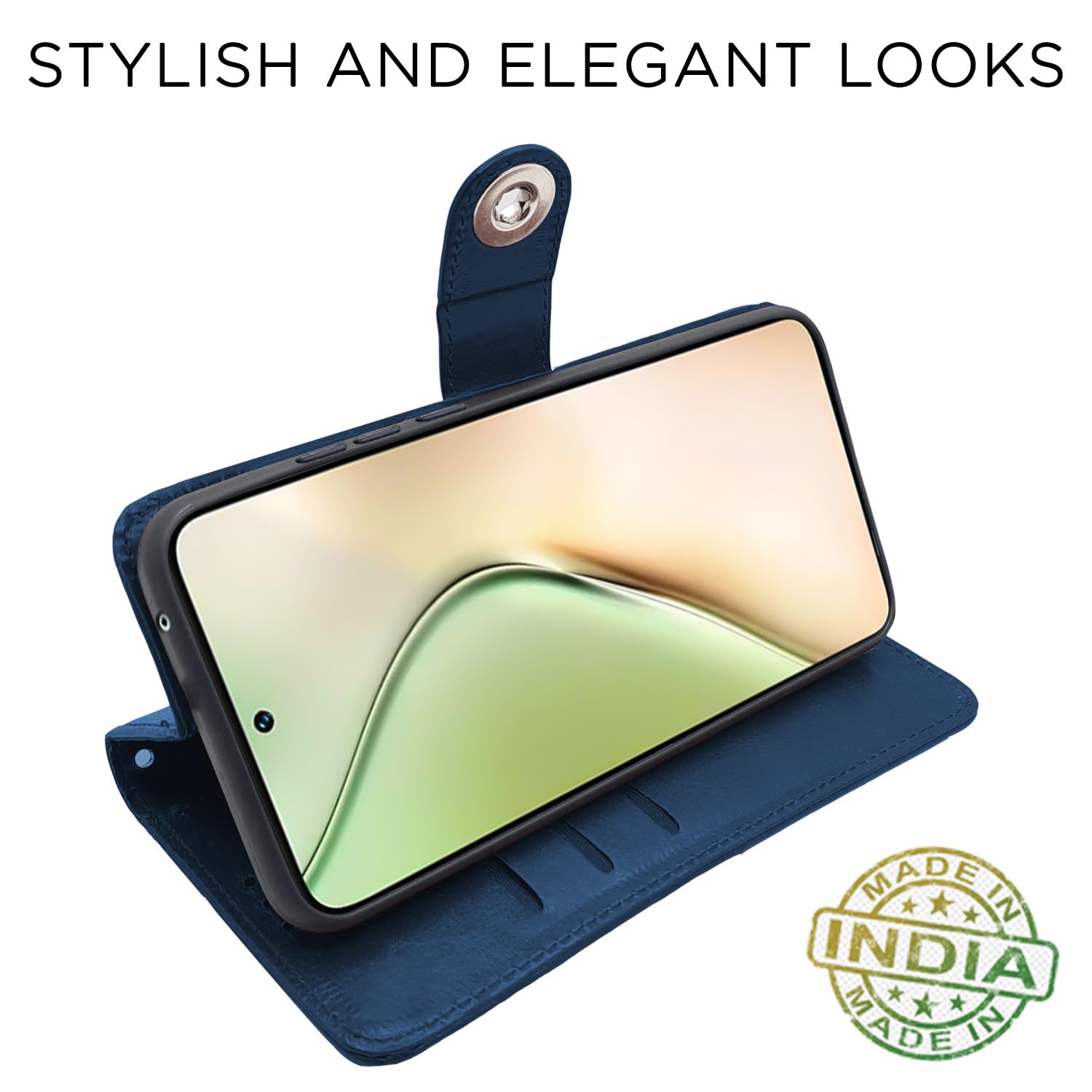 Vivo Y200 5G Button mobile flip cover in blue by Pikkme – photo 5