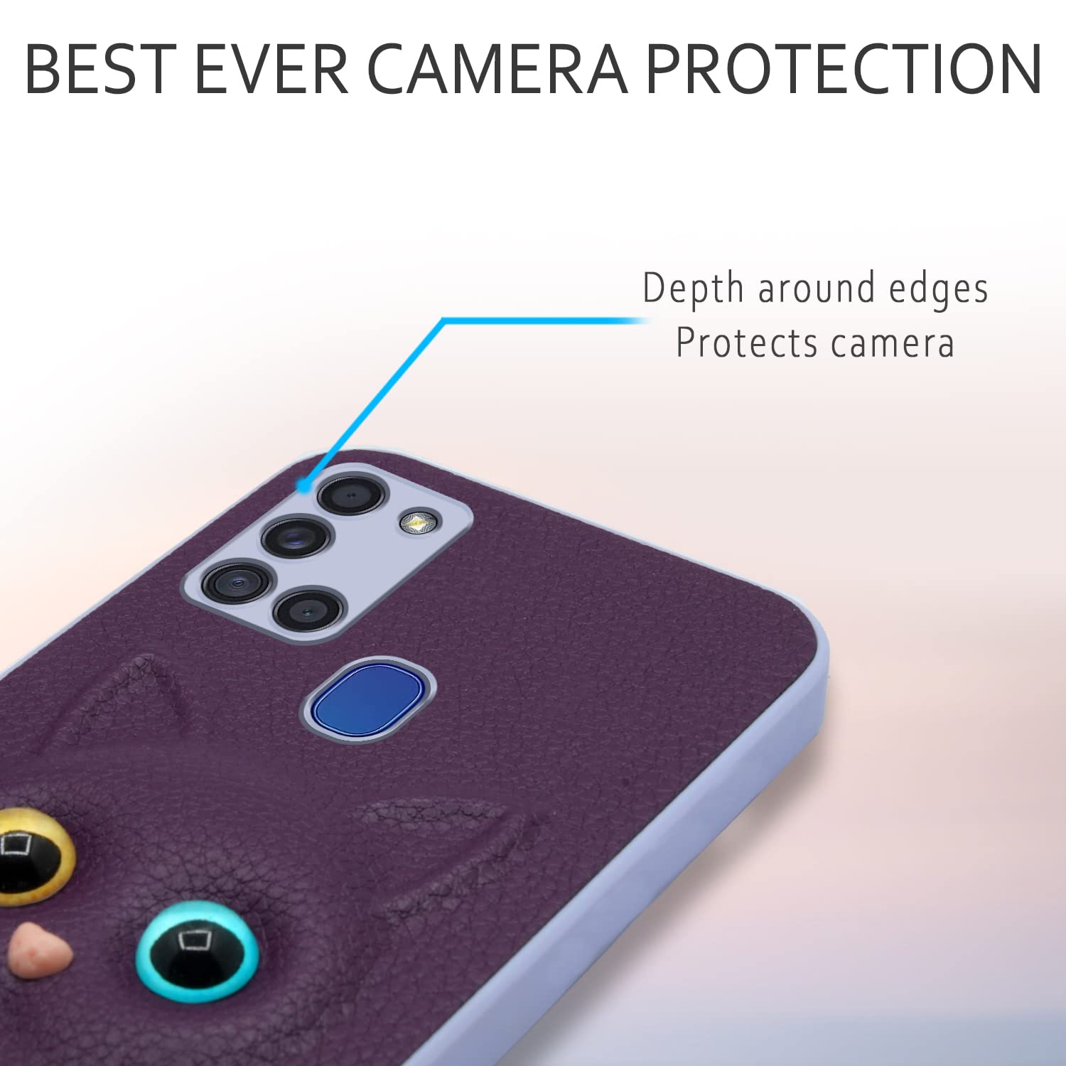 Pikkme Samsung Galaxy A21s Cat Case | Purple