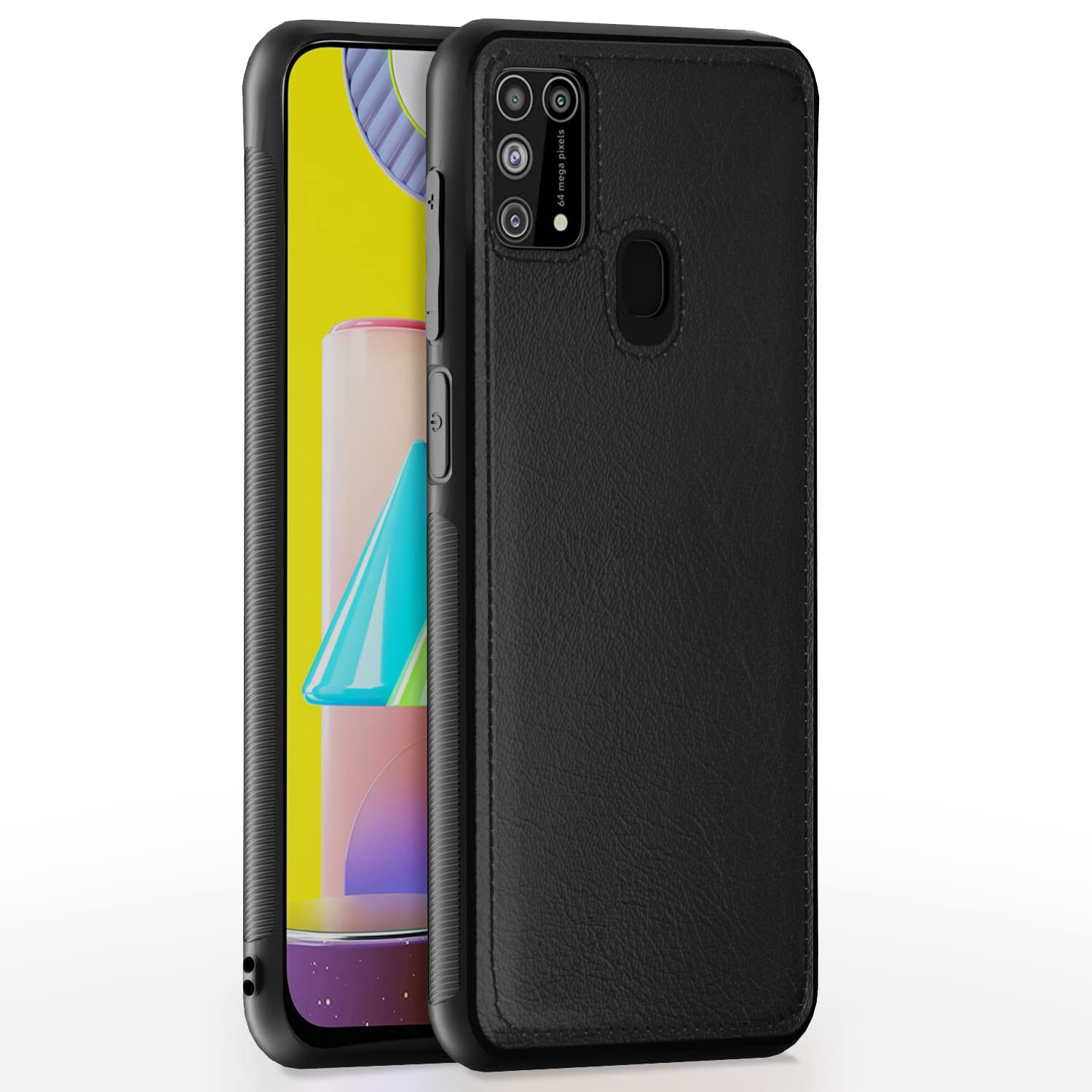 Pikkme Samsung Galaxy M31 / M31 Prime / F41 Leather Back Cover | Black