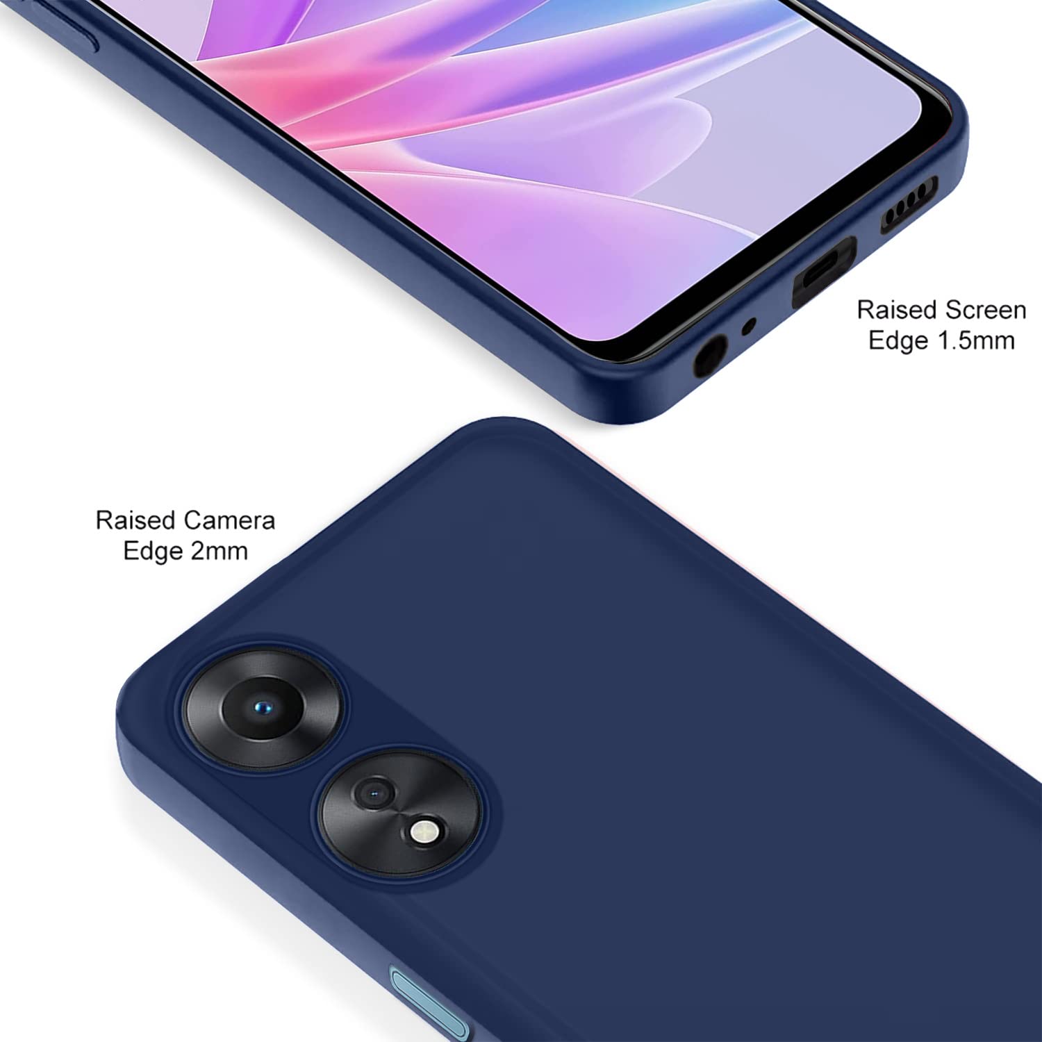 Oppo A78 5G Liquid Silicone mobile back cover in blue by Pikkme – photo 2