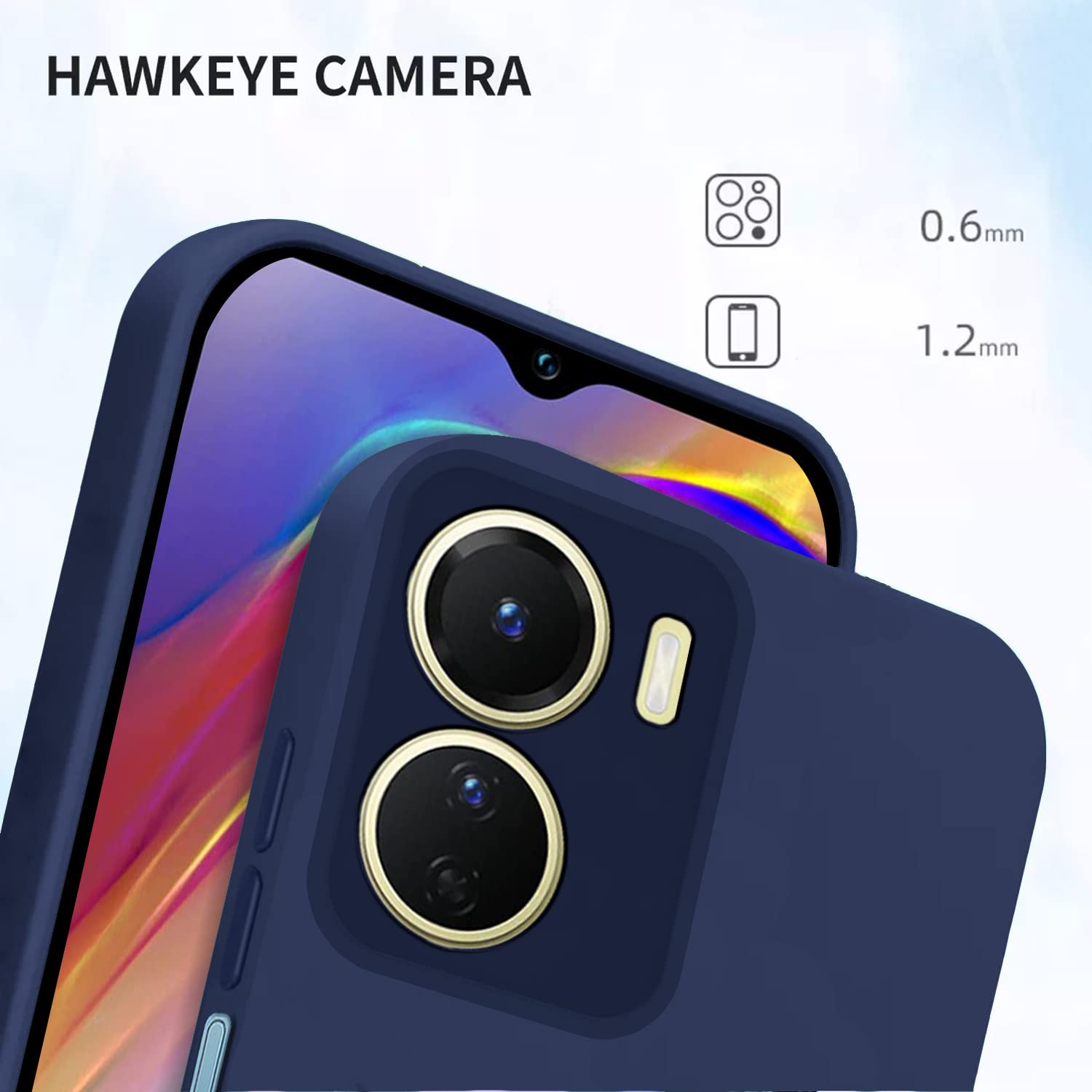 Pikkme Vivo Y16 LIquid Silicone Back Cover | Blue