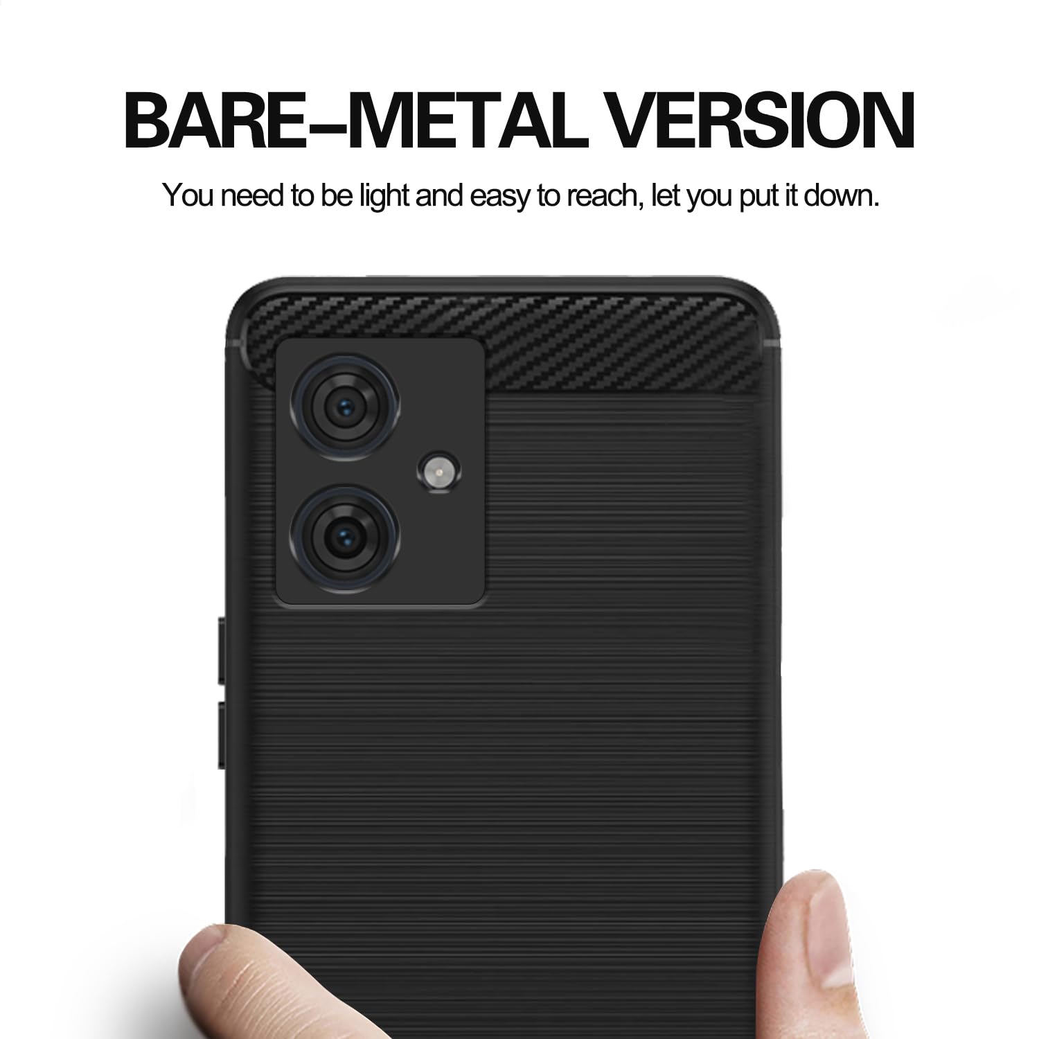 Pikkme Moto G54 5G Carbon Fibre Back Cover (Black)
