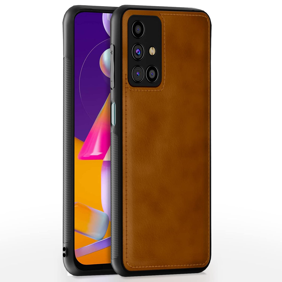 Pikkme Samsung M31s Leatherback brown mobile back cover