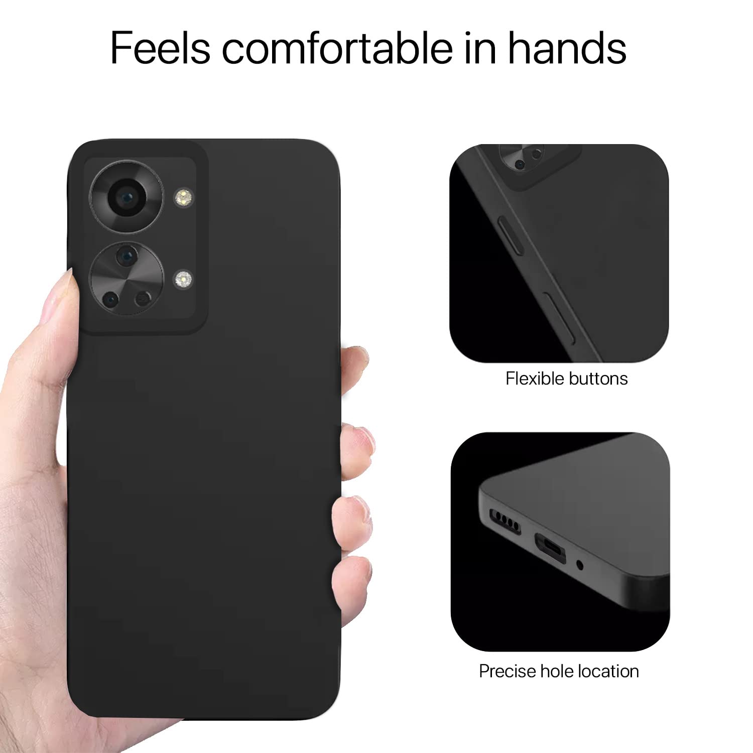 Pikkme OnePlus Nord 2T 5G LIquid Silicone Back Cover | Black