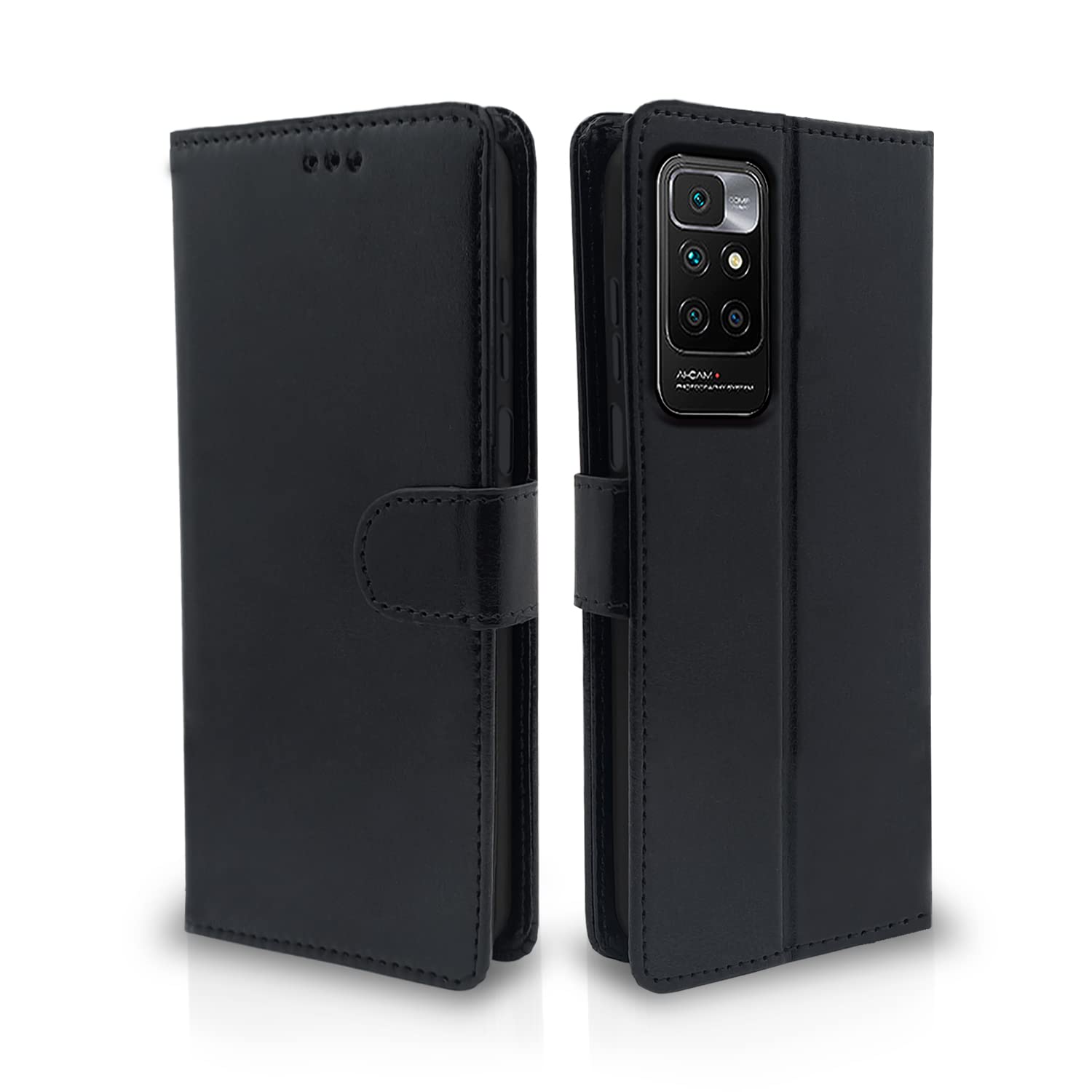 Pikkme Mi Redmi 10 Prime Vintage Flip Cover | Black