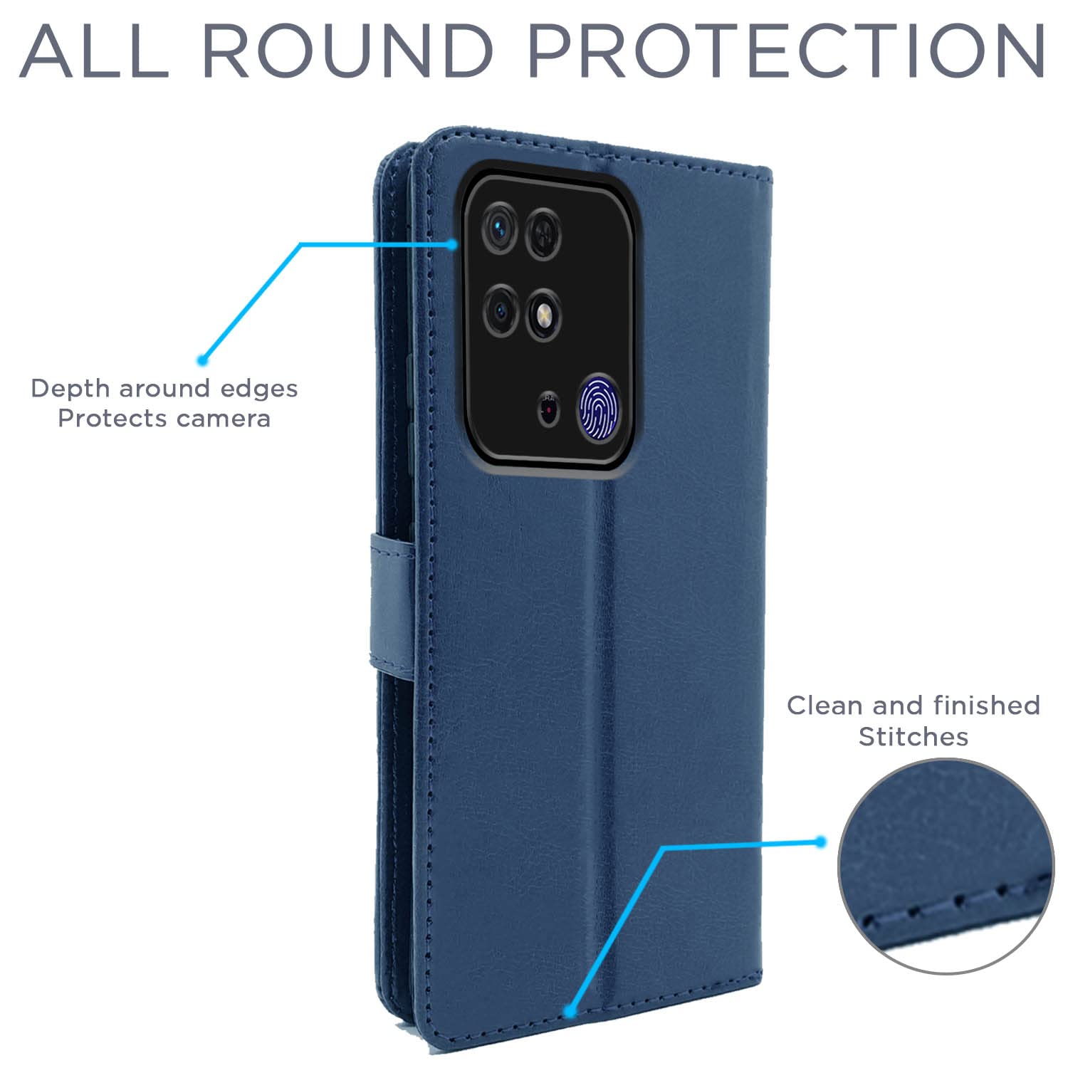 Pikkme Mi Redmi 10 / Redmi 10 Power Vintage Flip Cover | Blue