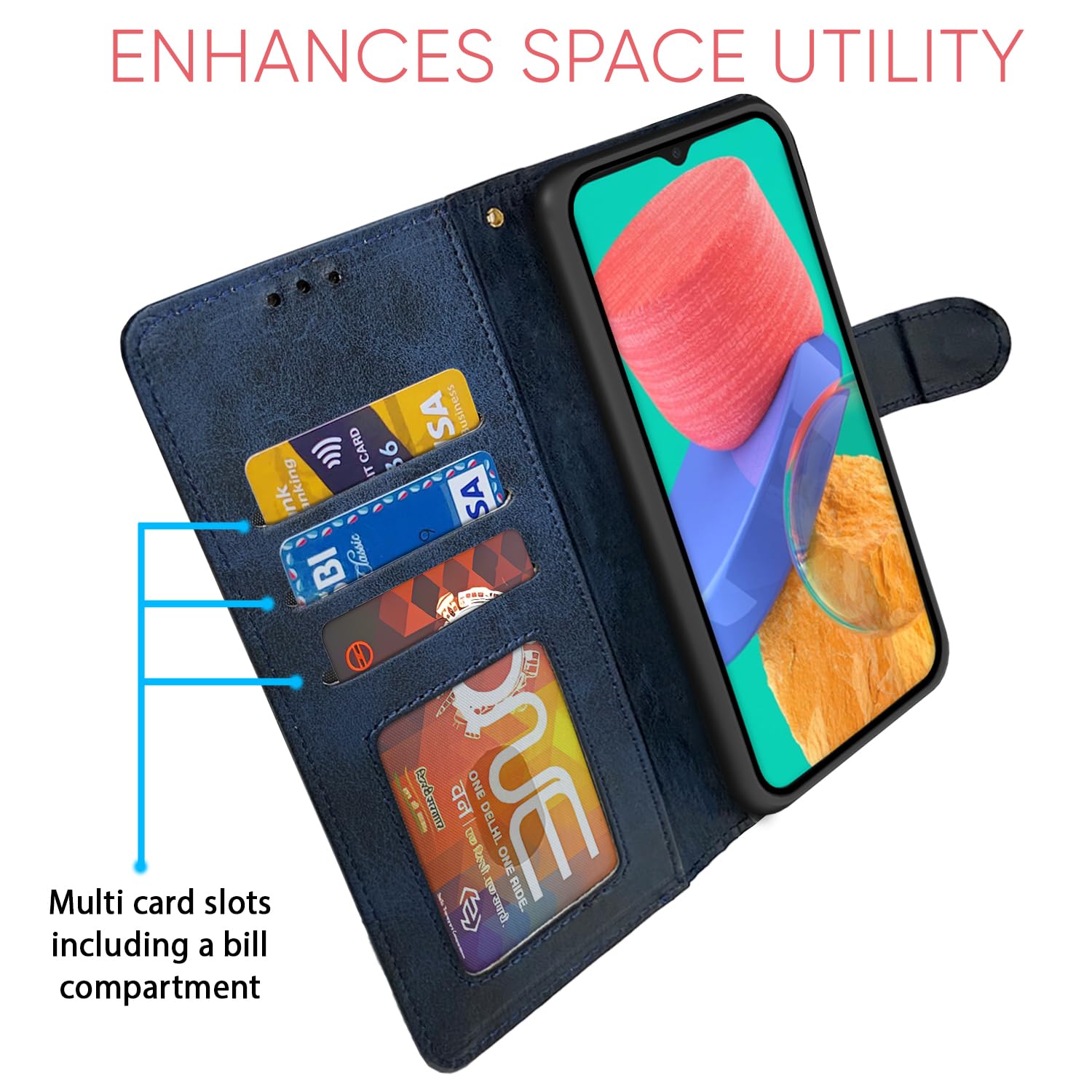 Pikkme Samsung M33 5G Contrast blue flip case – photo 4