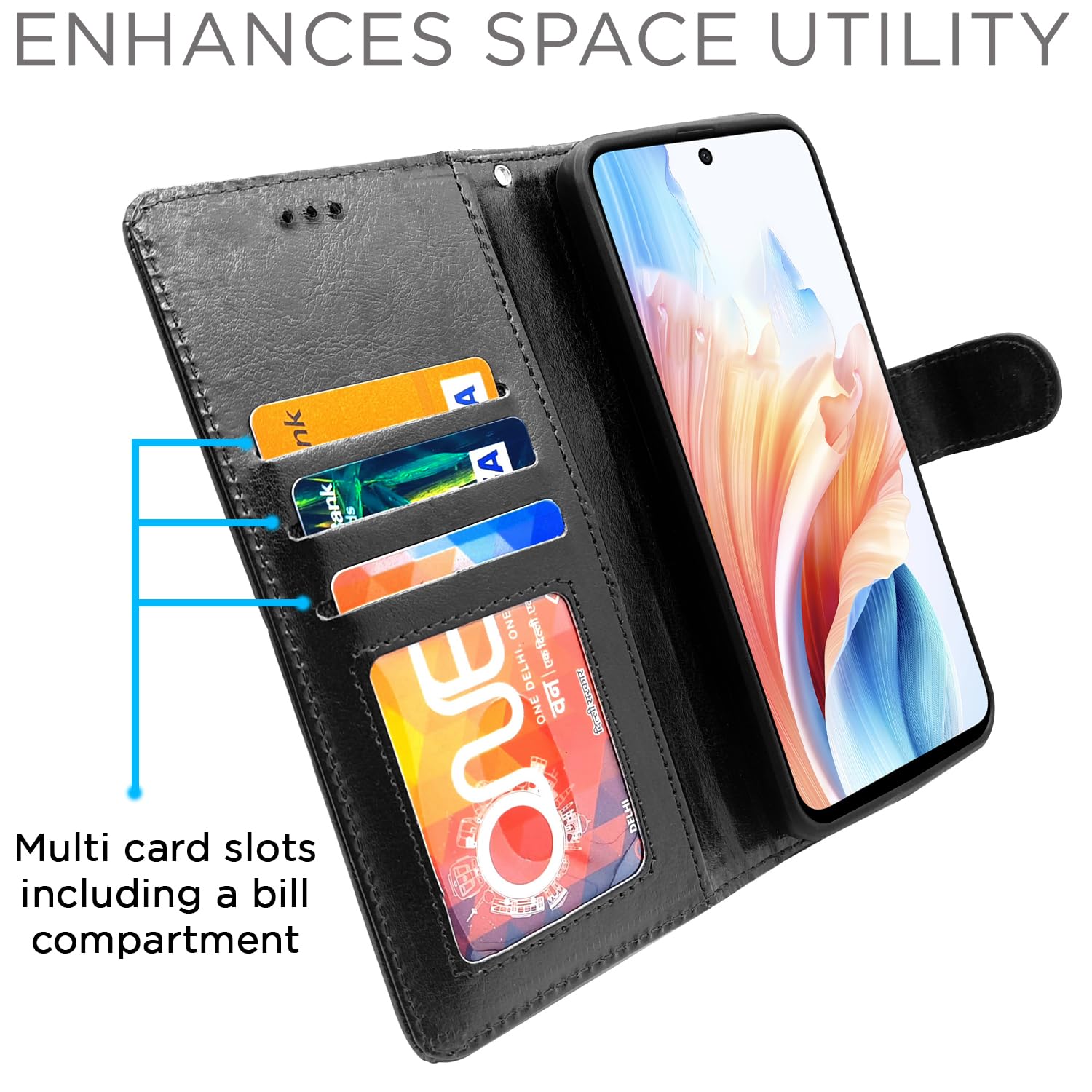 Pikkme Oppo A79 5G Vintage Flip Cover (Black)