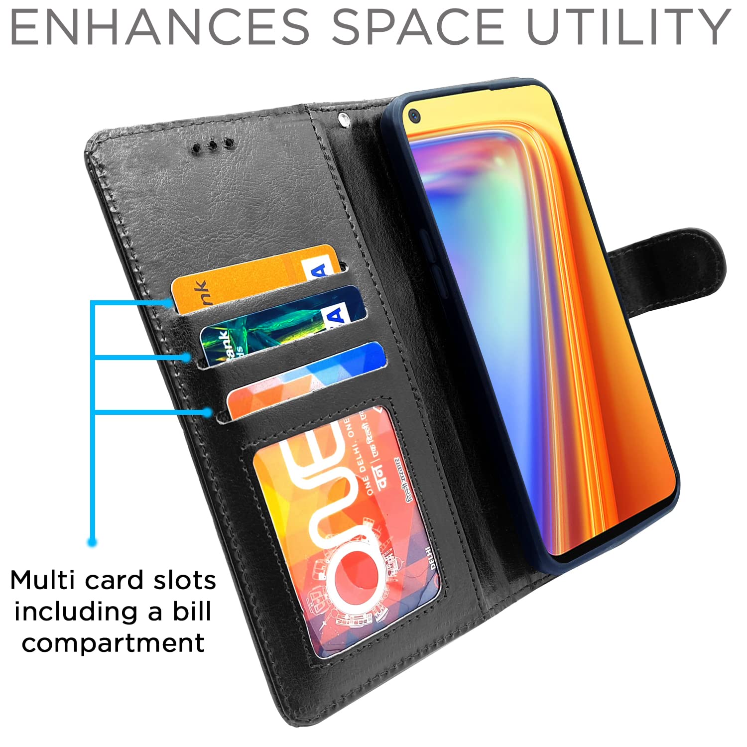 Pikkme Realme 7 / Narzo 30 4G / Narzo 20 Pro Vintage Flip Cover | Black