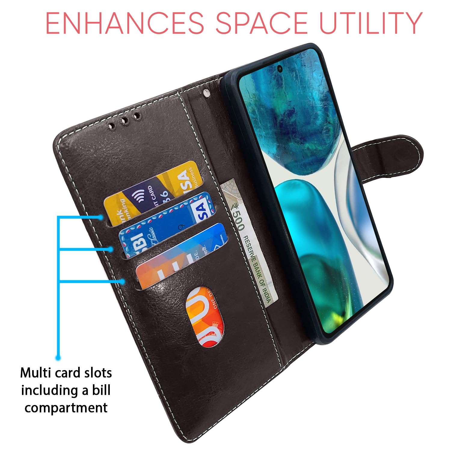 Pikkme Moto G52 coffee mobile flip cover – photo 3