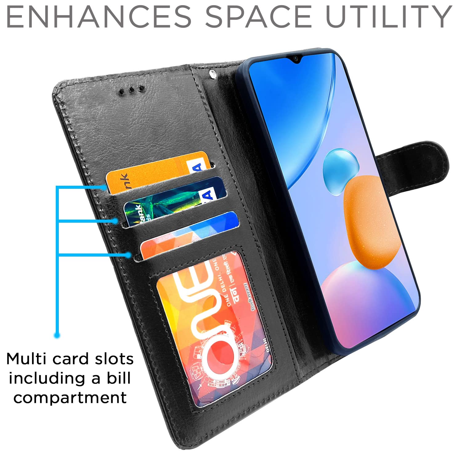 Pikkme Pikkme Mi Redmi 11 Prime 5G Vintage Flip Cover | Black