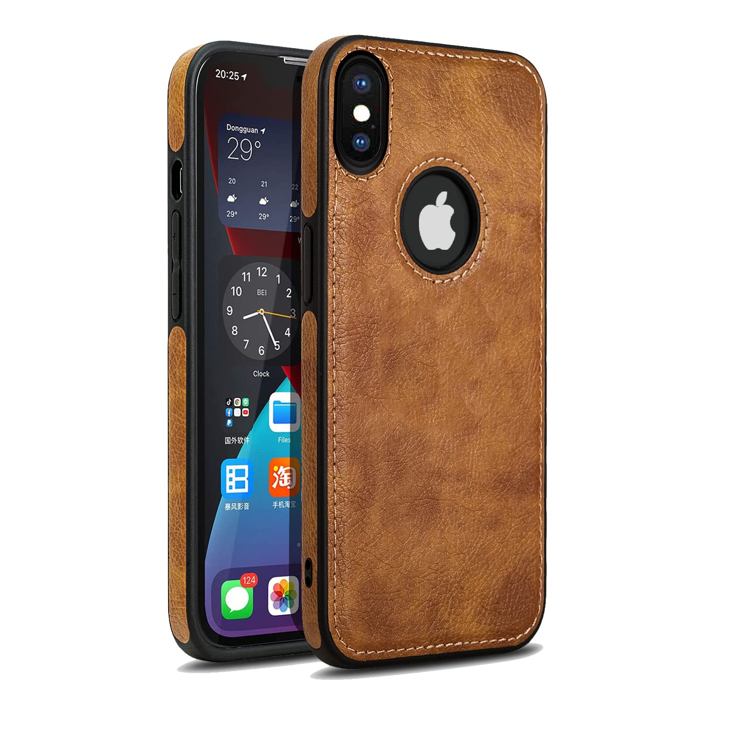Pikkme iPhone X/Xs Flexible Pu Leather Back Cover | Brown