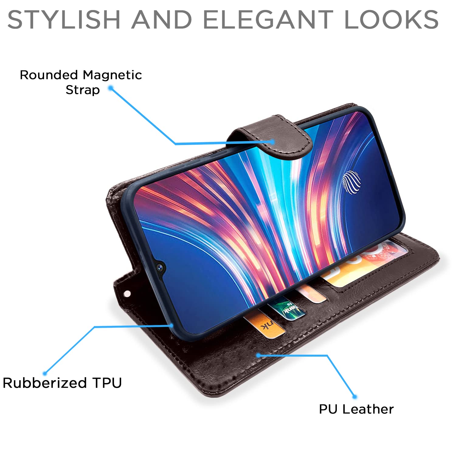 Pikkme Vivo S1 Vintage Flip Cover | Coffee